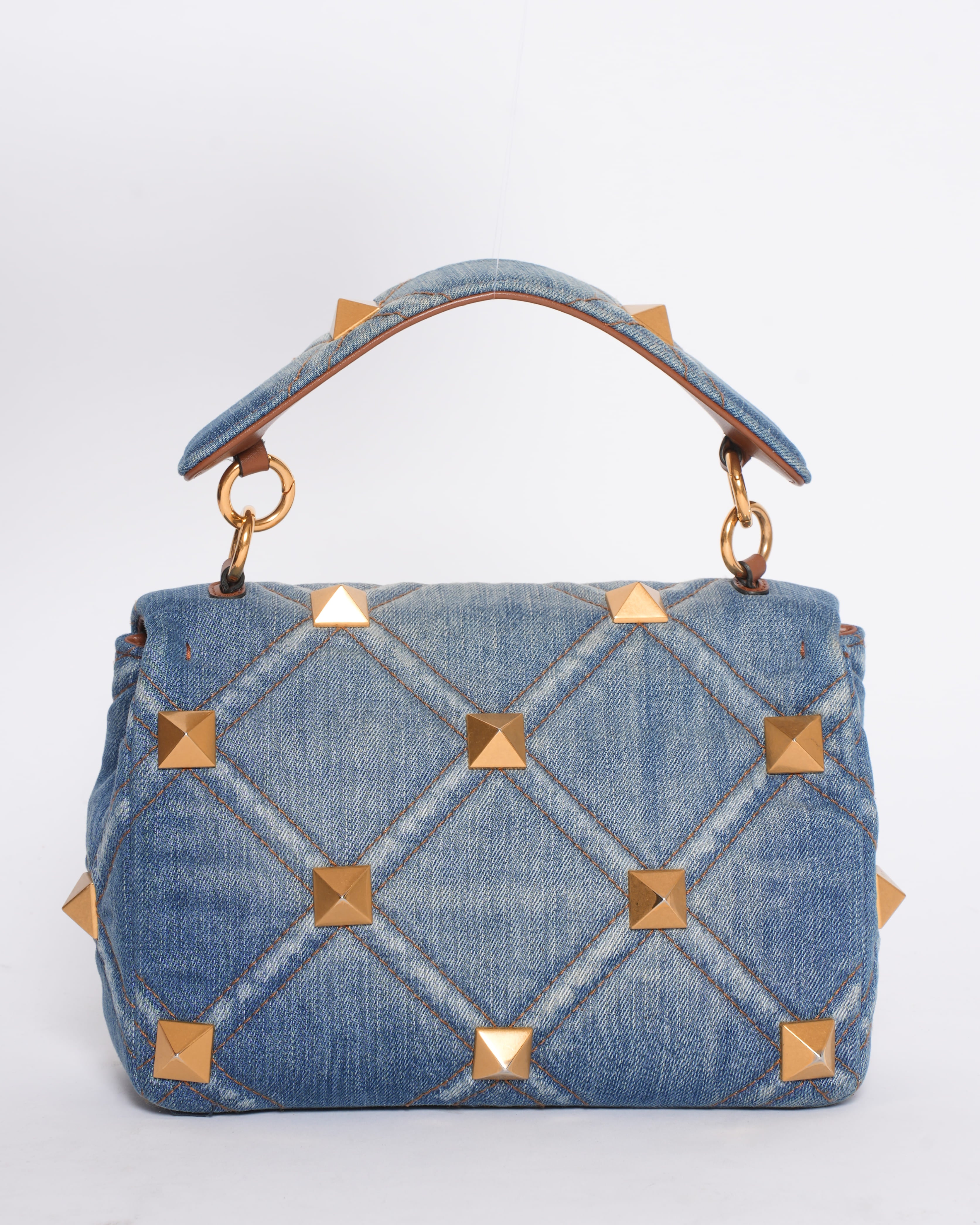 Valentino Roma Studded Denim Crossbody Bag