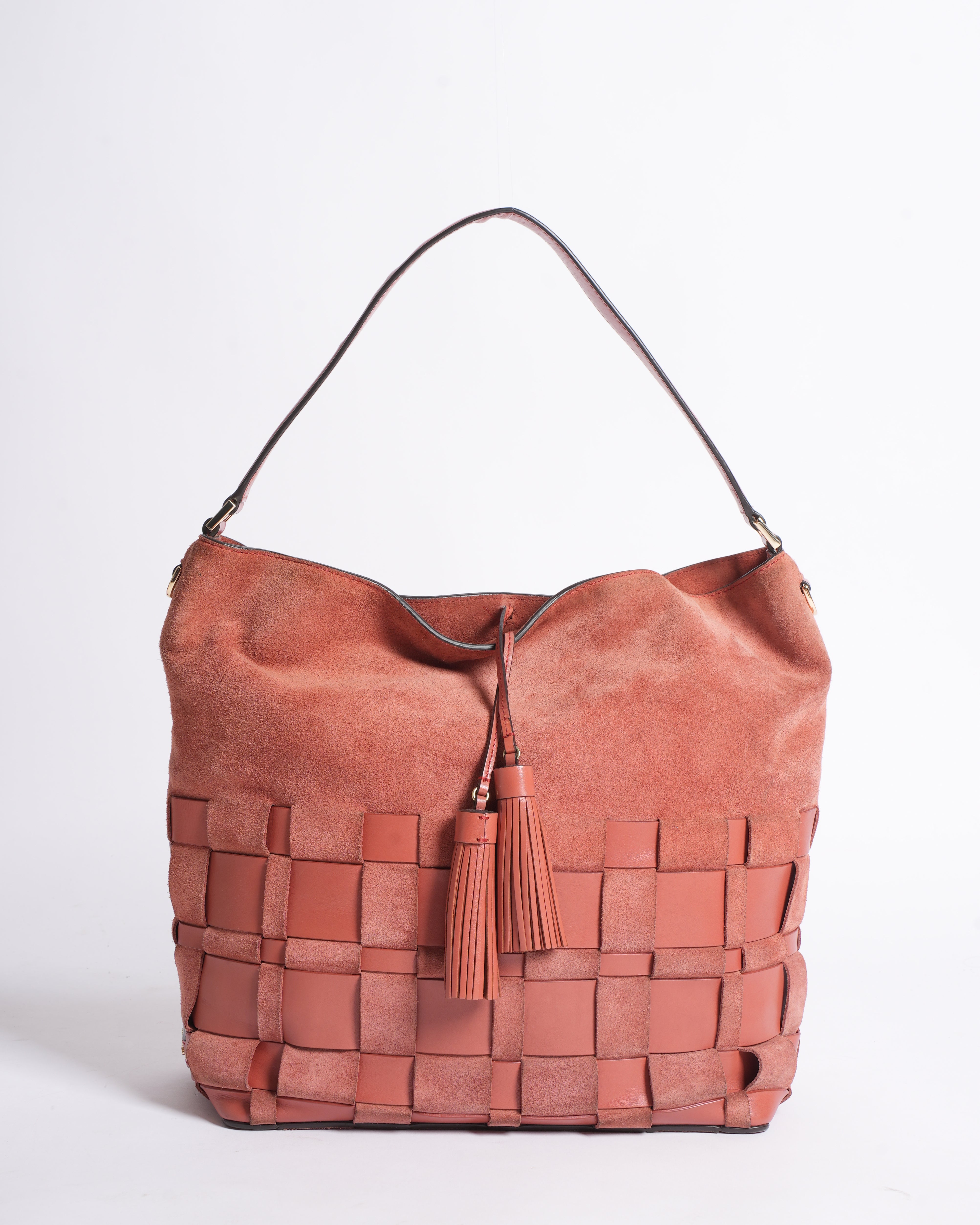 Michael Kors Suede Shoulder Bag in the Shade of Rust