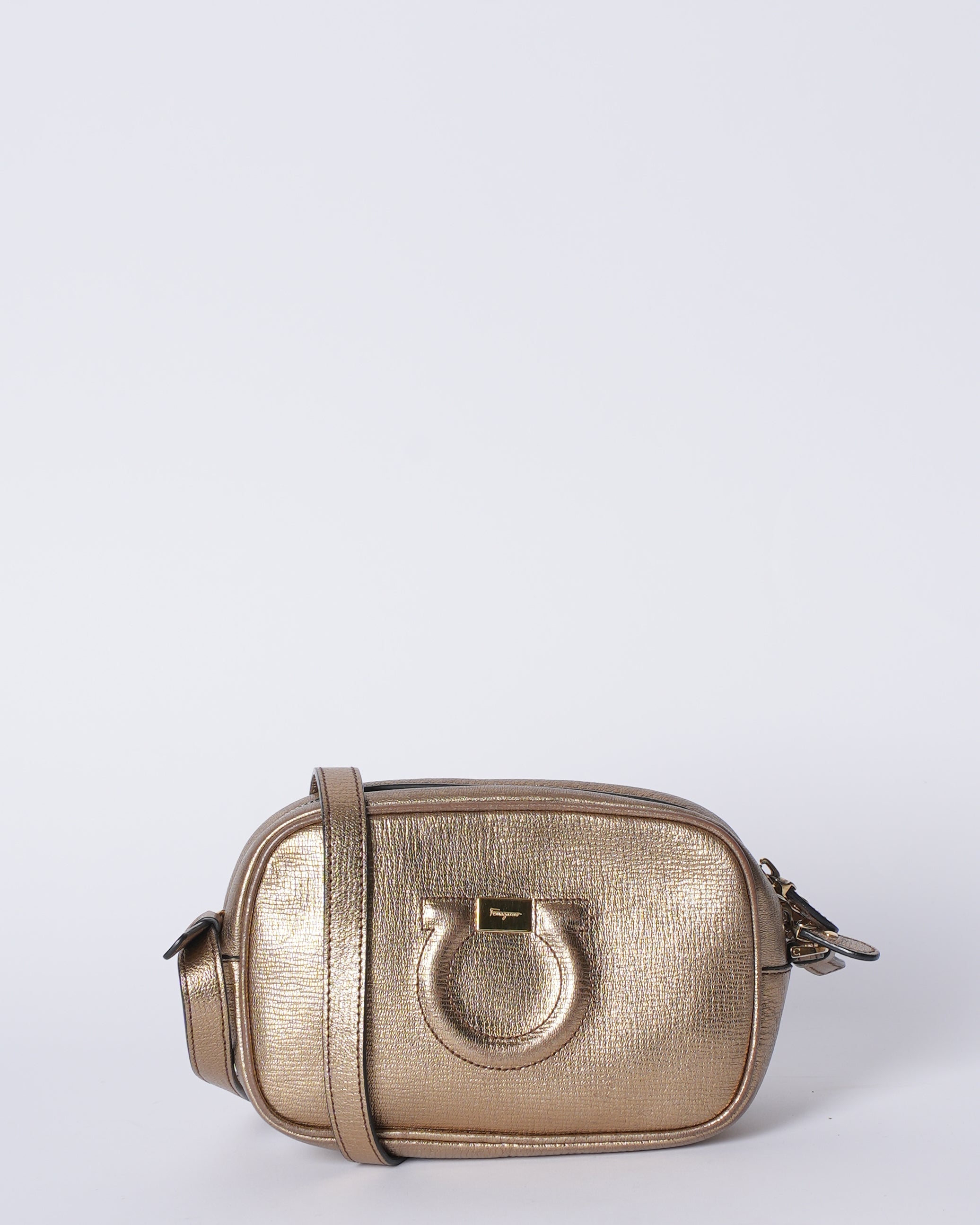 Salvatore Ferragamo City Crossbody In Golden