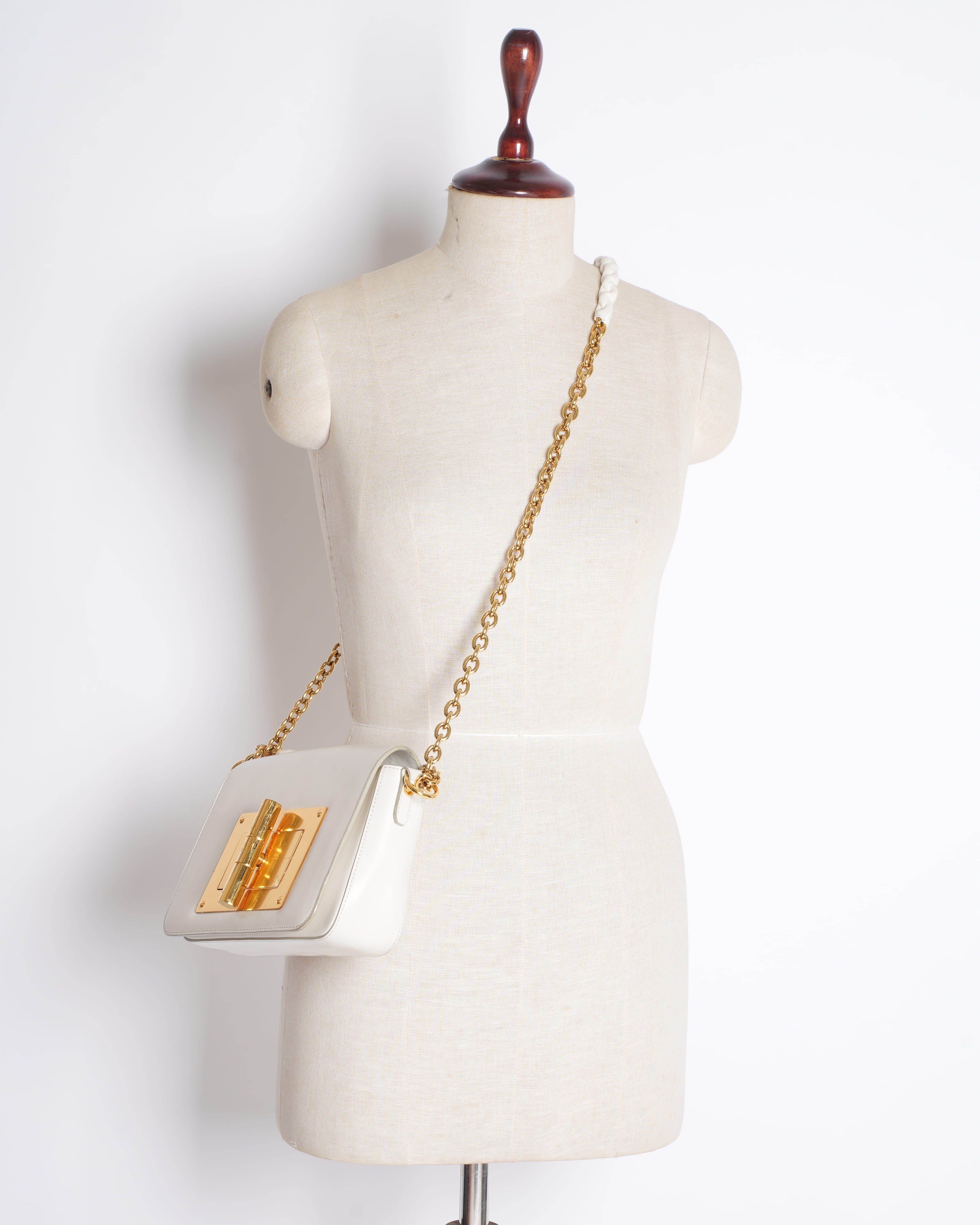 Tom Ford Natalia Medium Shoulder Bag in Off‑White