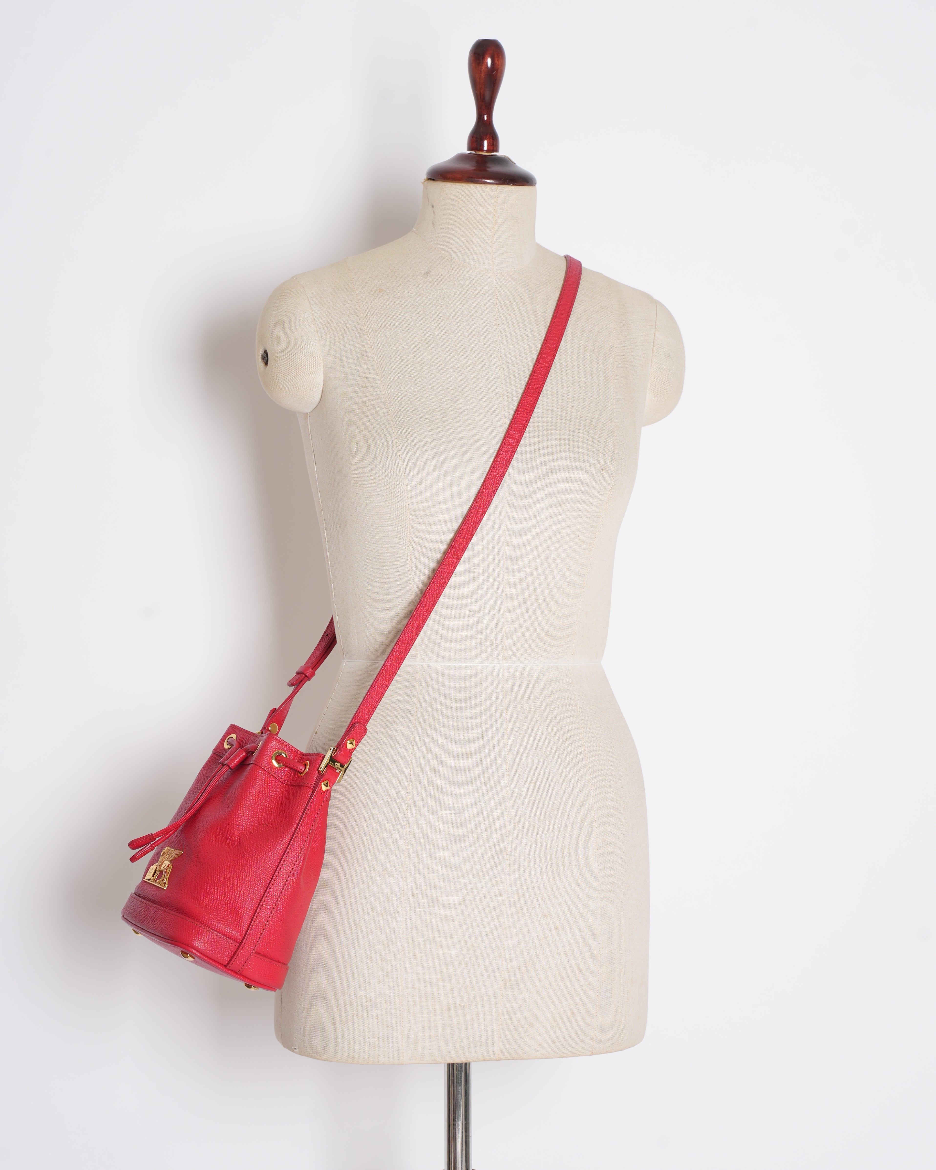 MCM Bucket Bag In Red