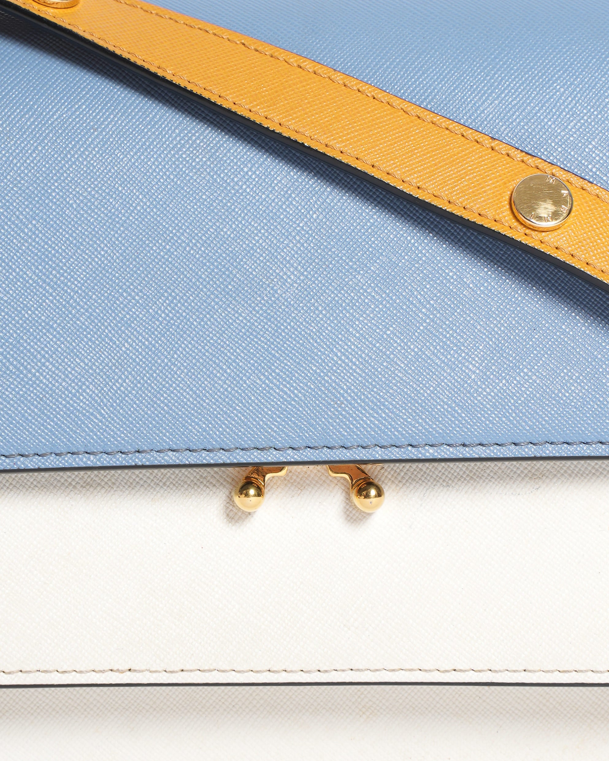 Marni blue & white flap trunk shoulder bag