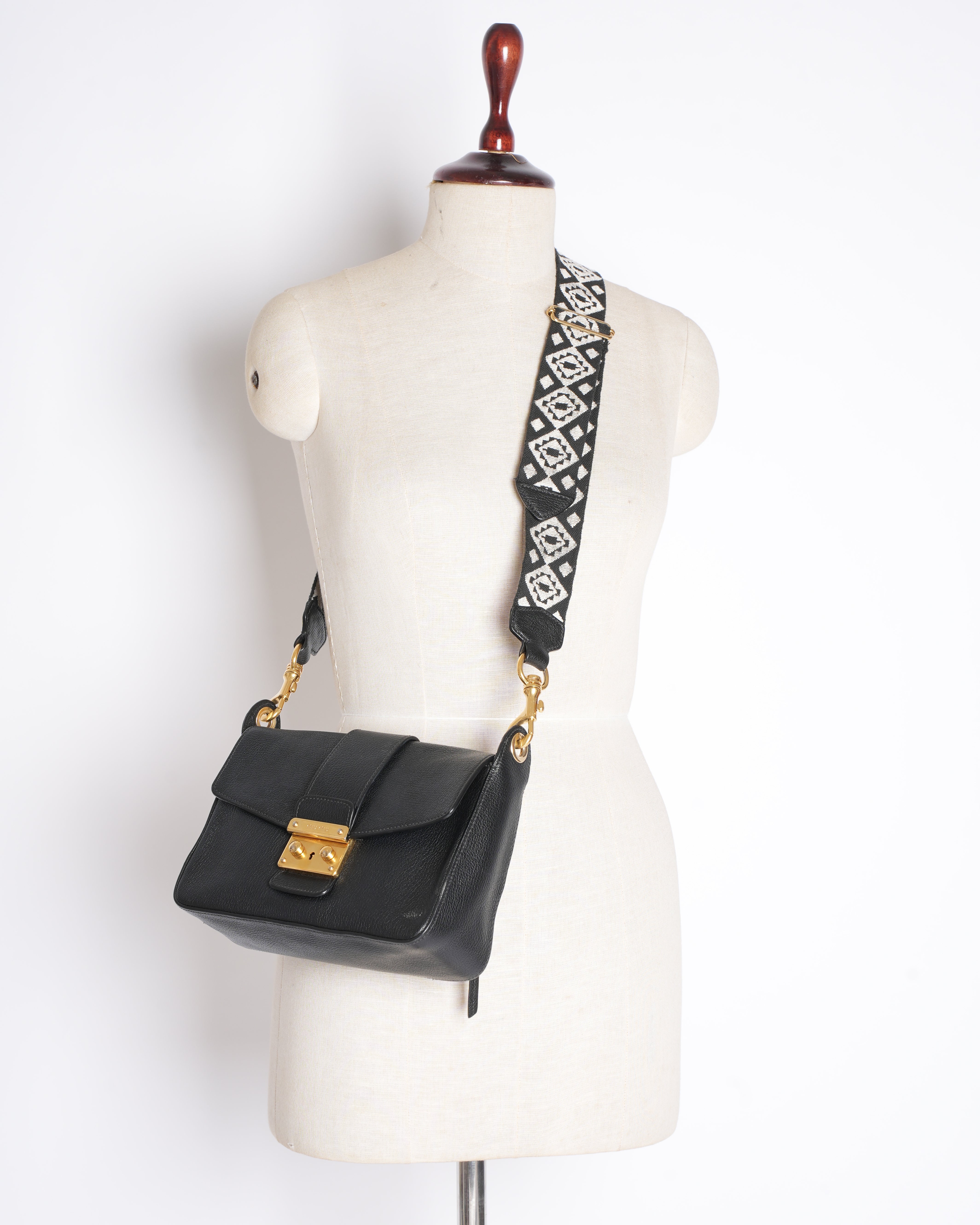 Miu Miu Madras Leather Crossbody Bag