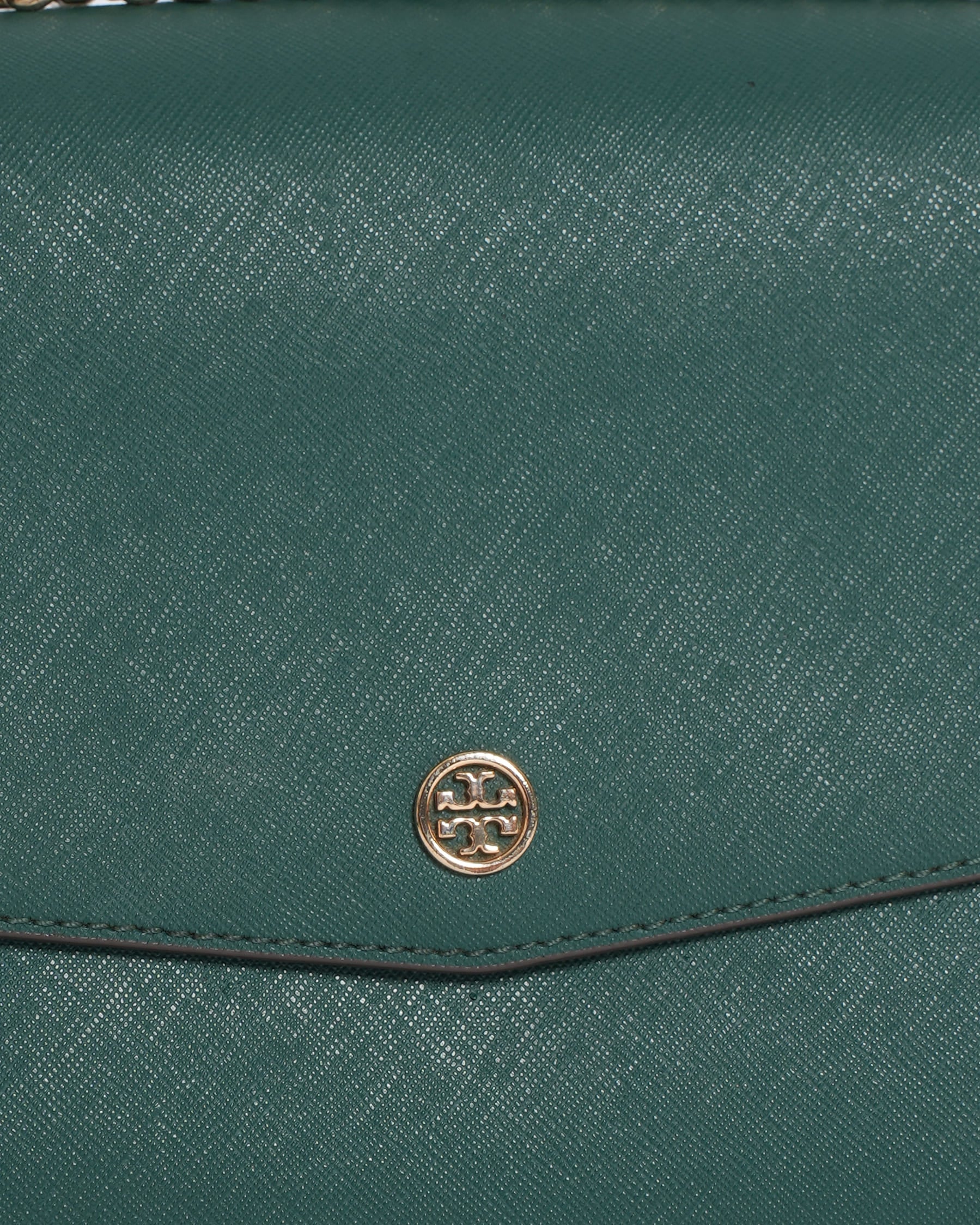 Tory Burch Green Leather Robinson Convertible Shoulder Bag