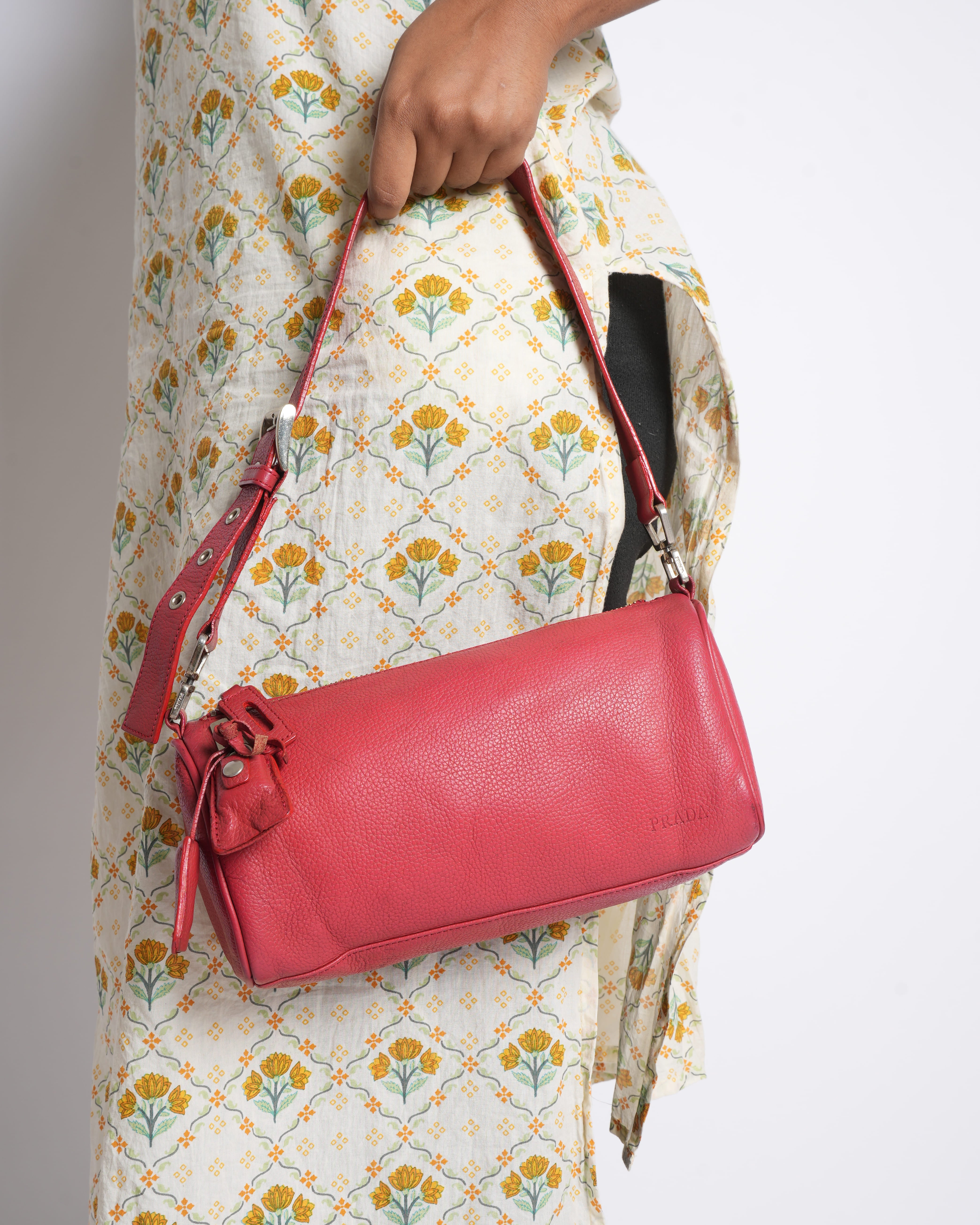 Prada red shoulder bag