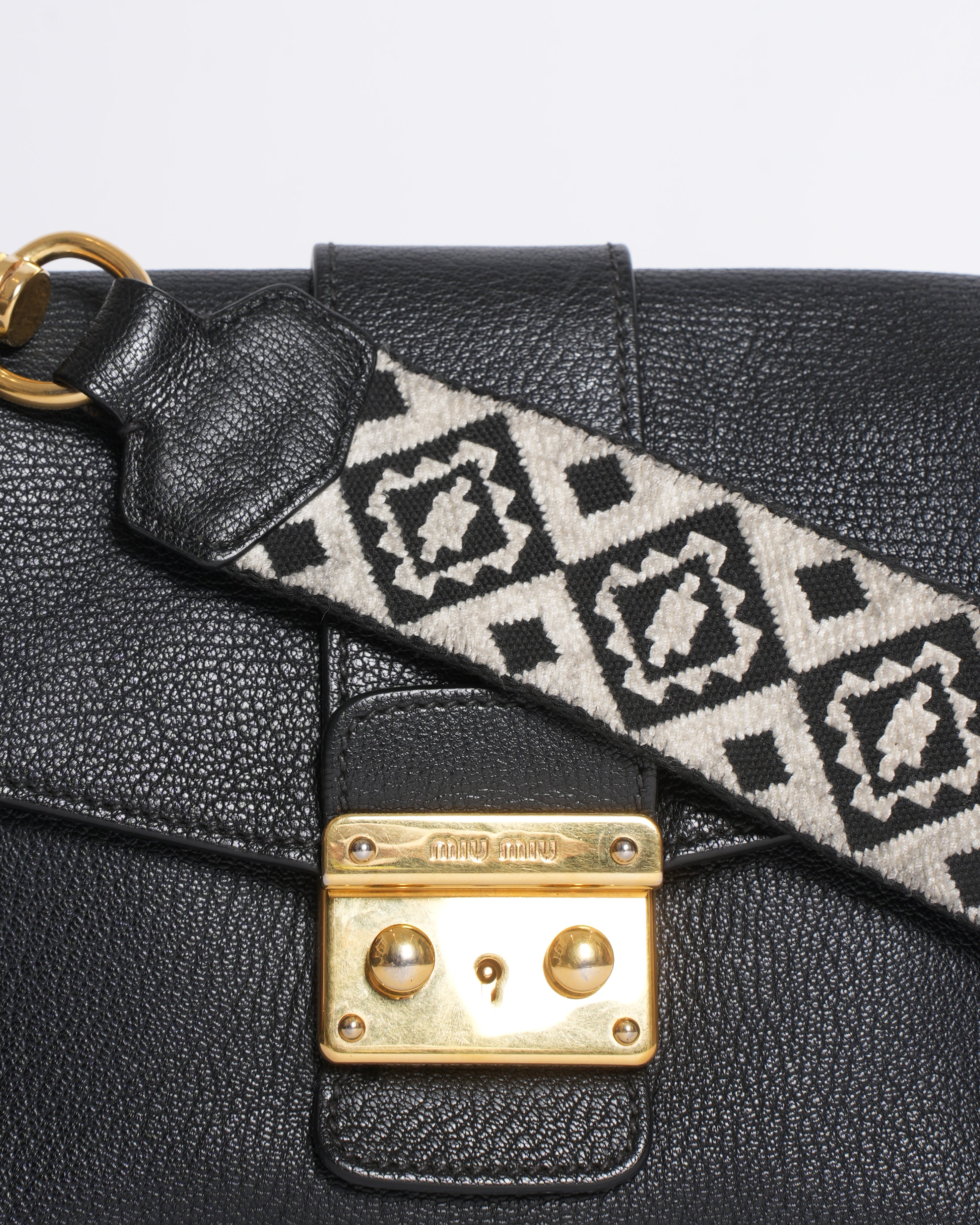 Miu Miu Madras Leather Crossbody Bag