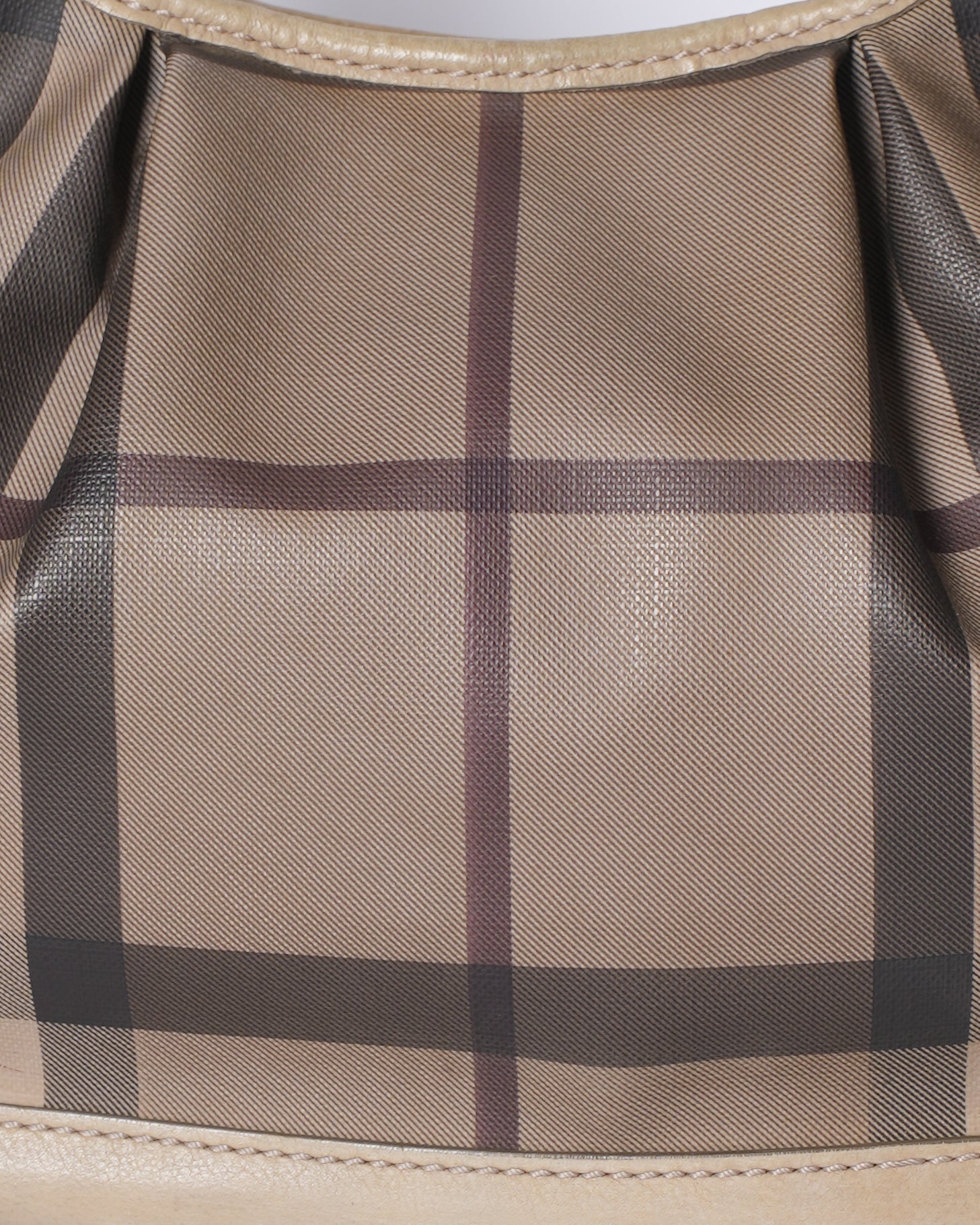 Burberry Nova Check Coated Canvas Small Brookly Hobo