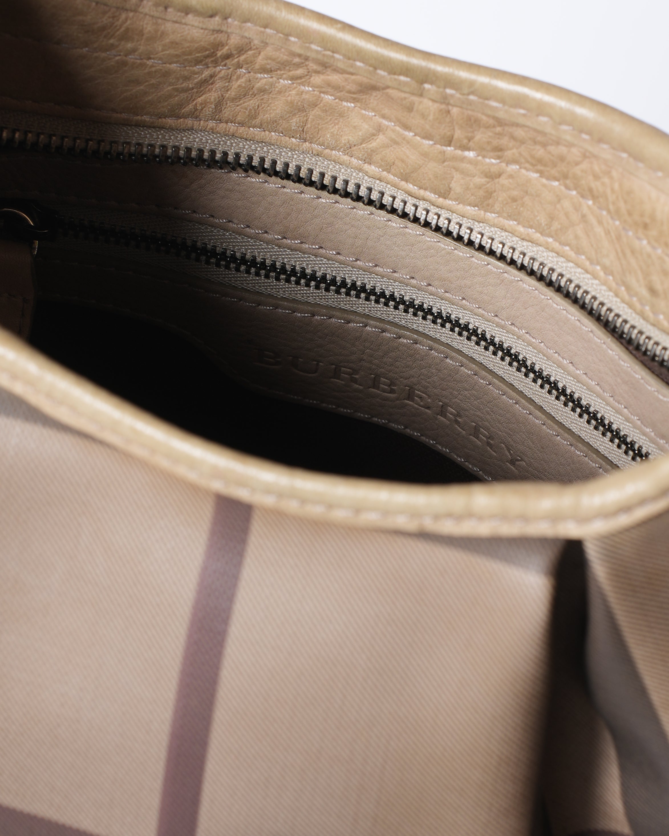 Burberry Nova Check Coated Canvas Small Brookly Hobo