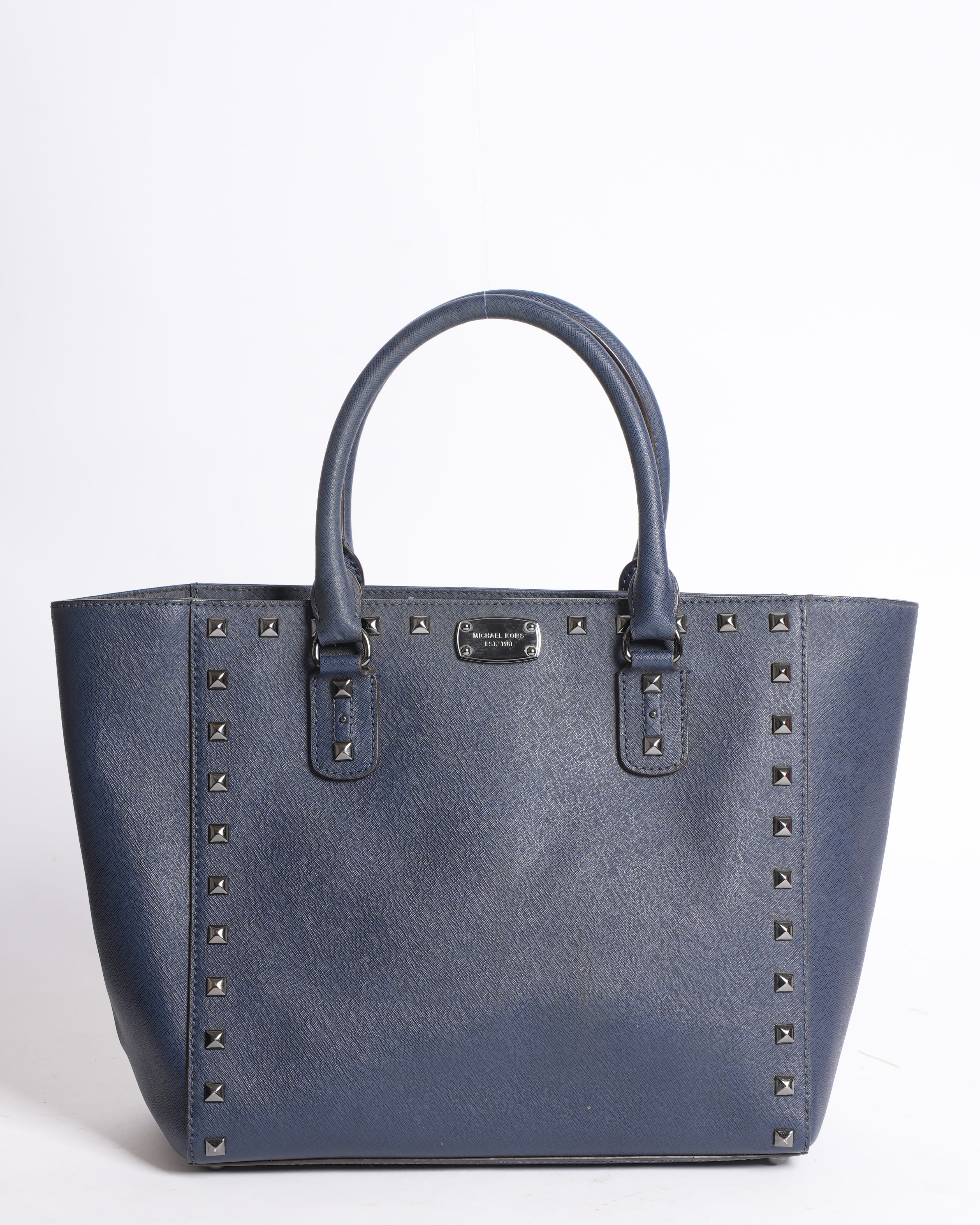 Michael Kors Blue Saffiano Leather Tote Bag