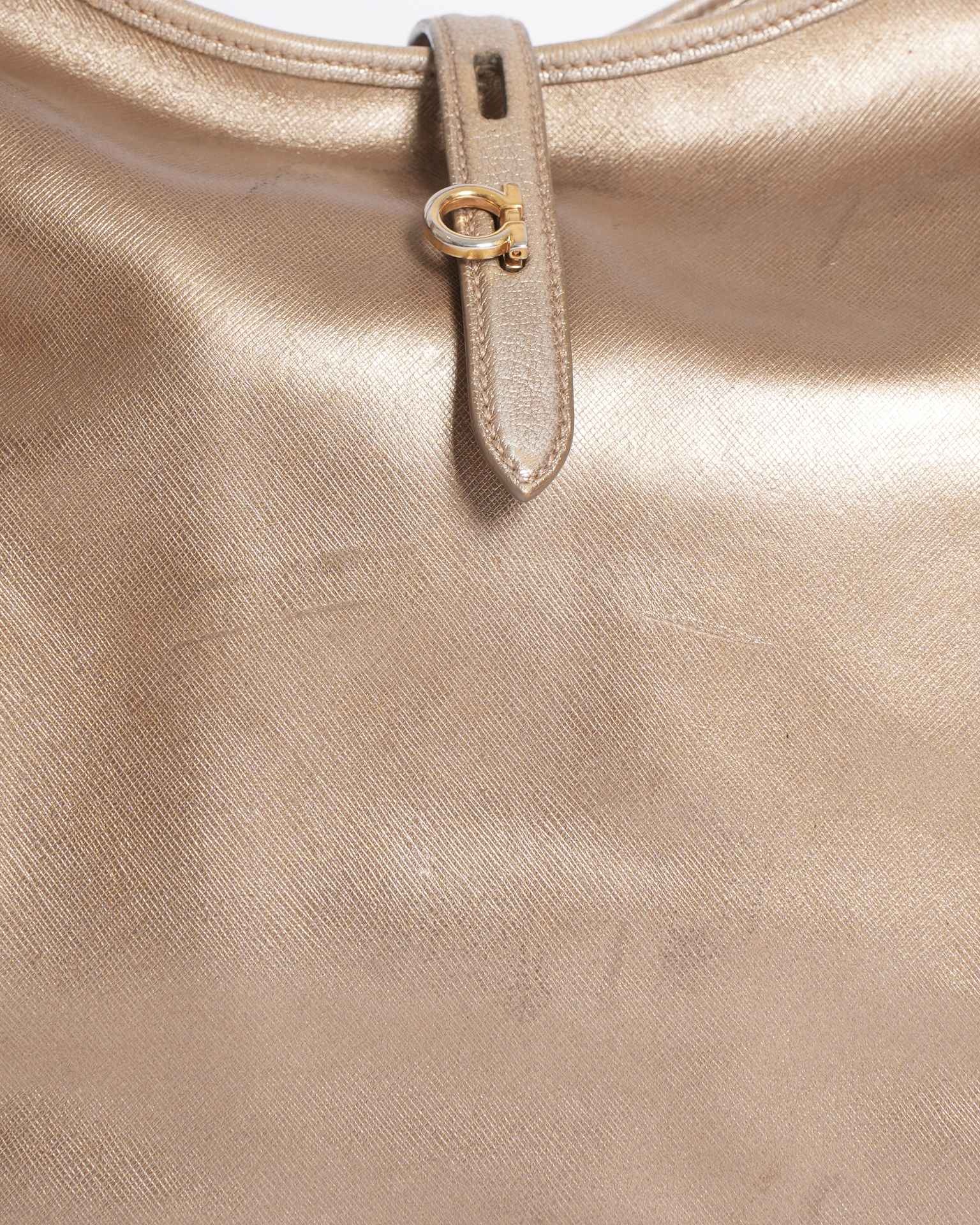 Ferragamo gold metallic tote bag