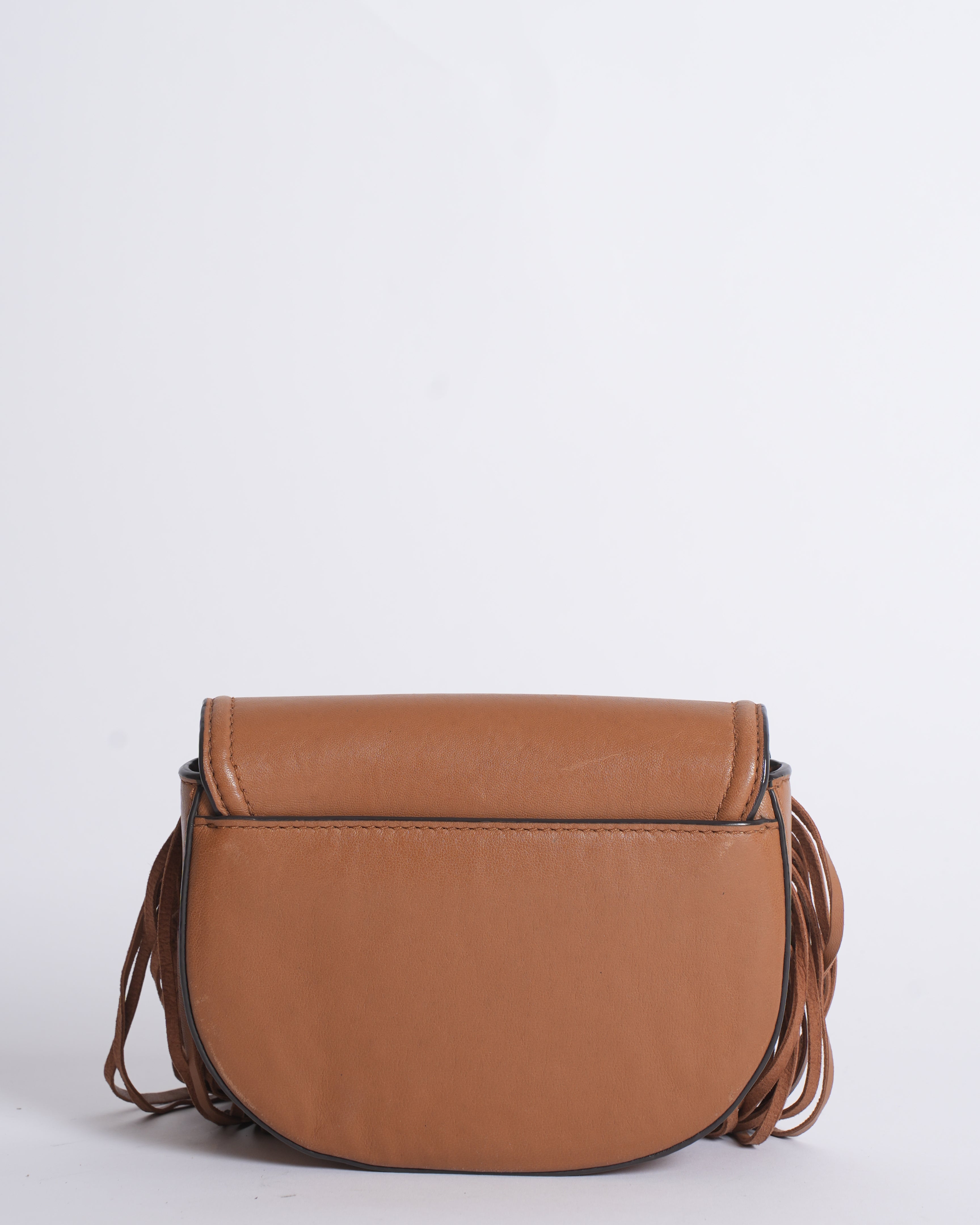 MK Small Fringed Leather Saddle Bag