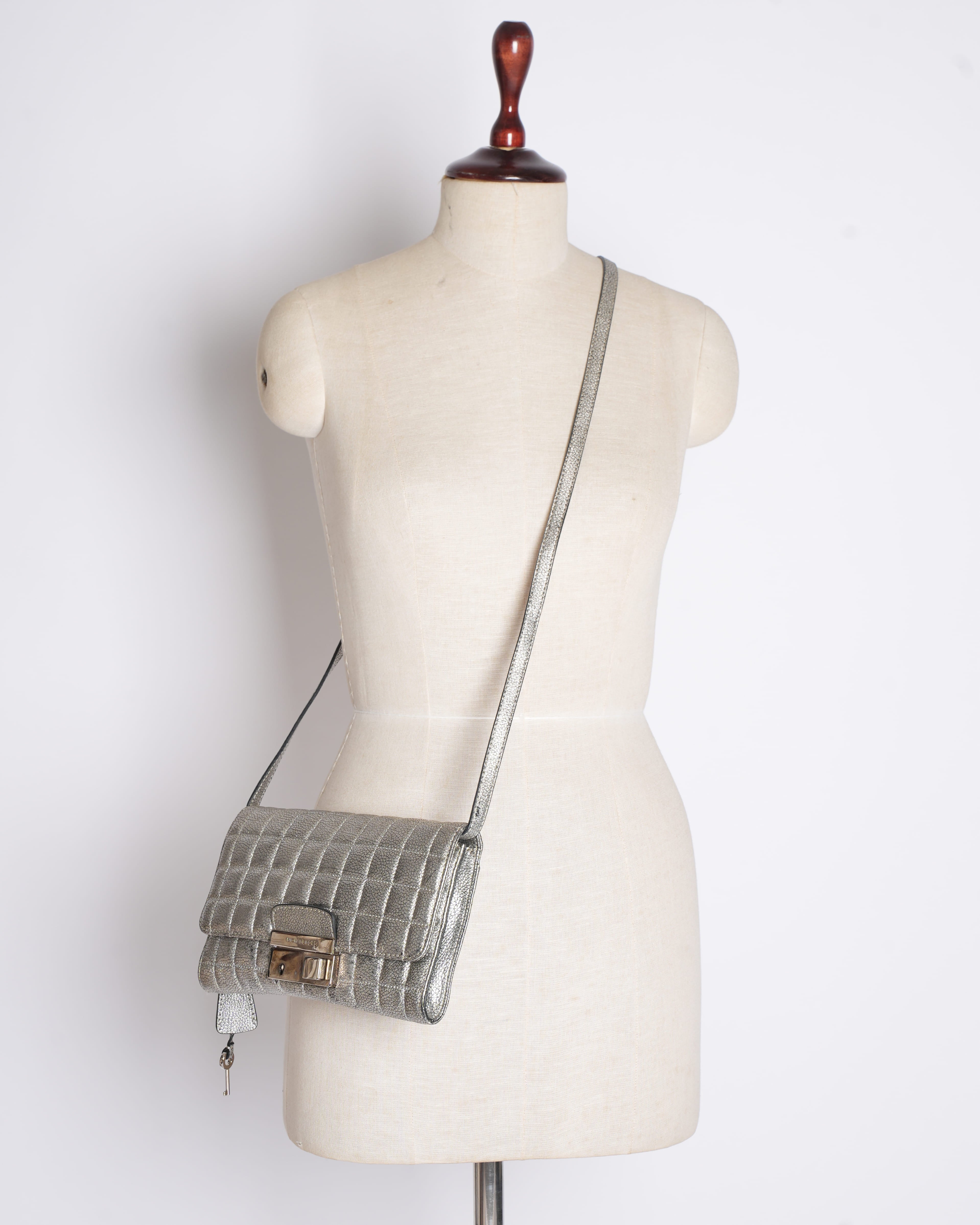 Michael Kors Quilted Silver Crossbody Bag