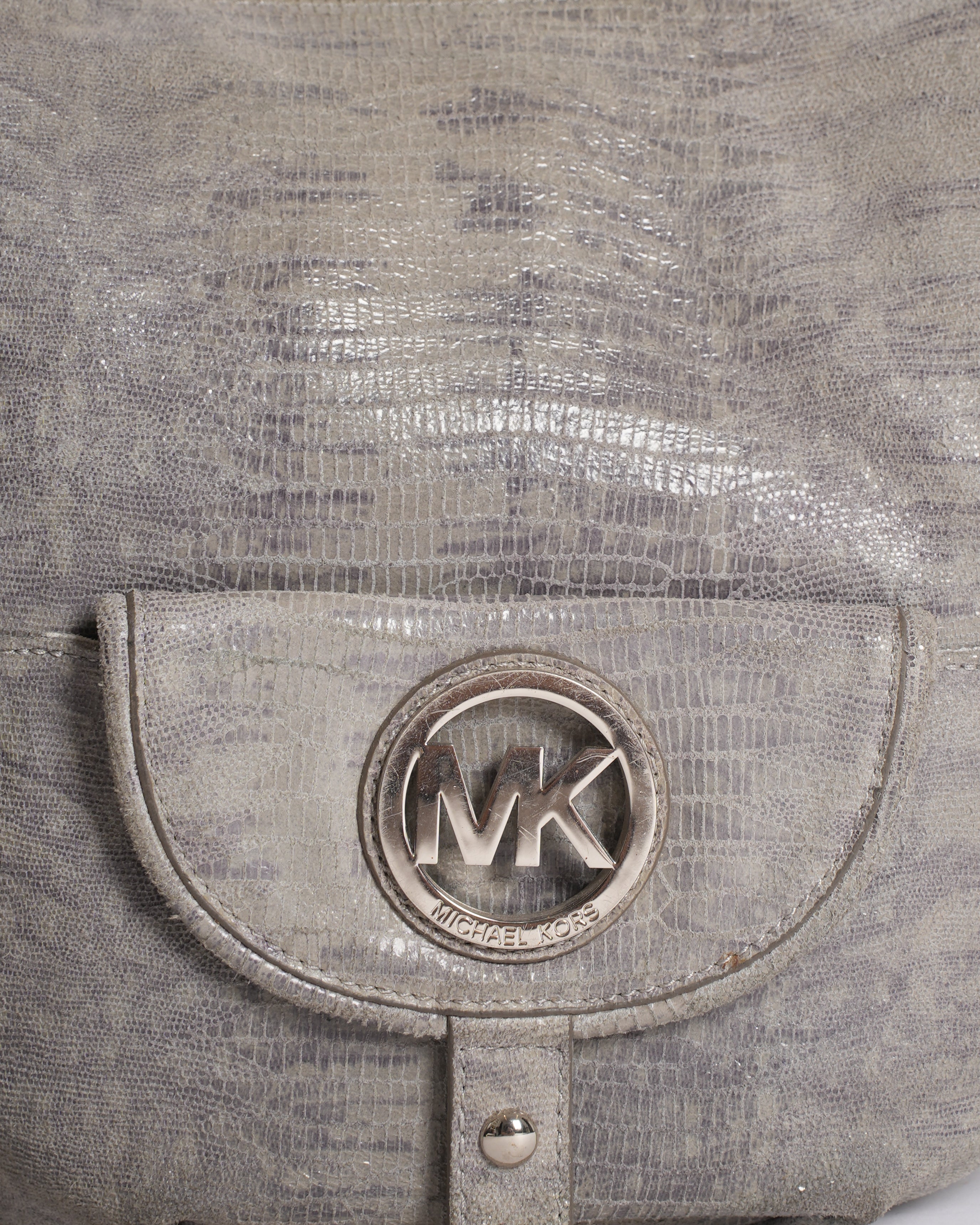 Michael Kors Grey Metallic Hobo Slouch Bag