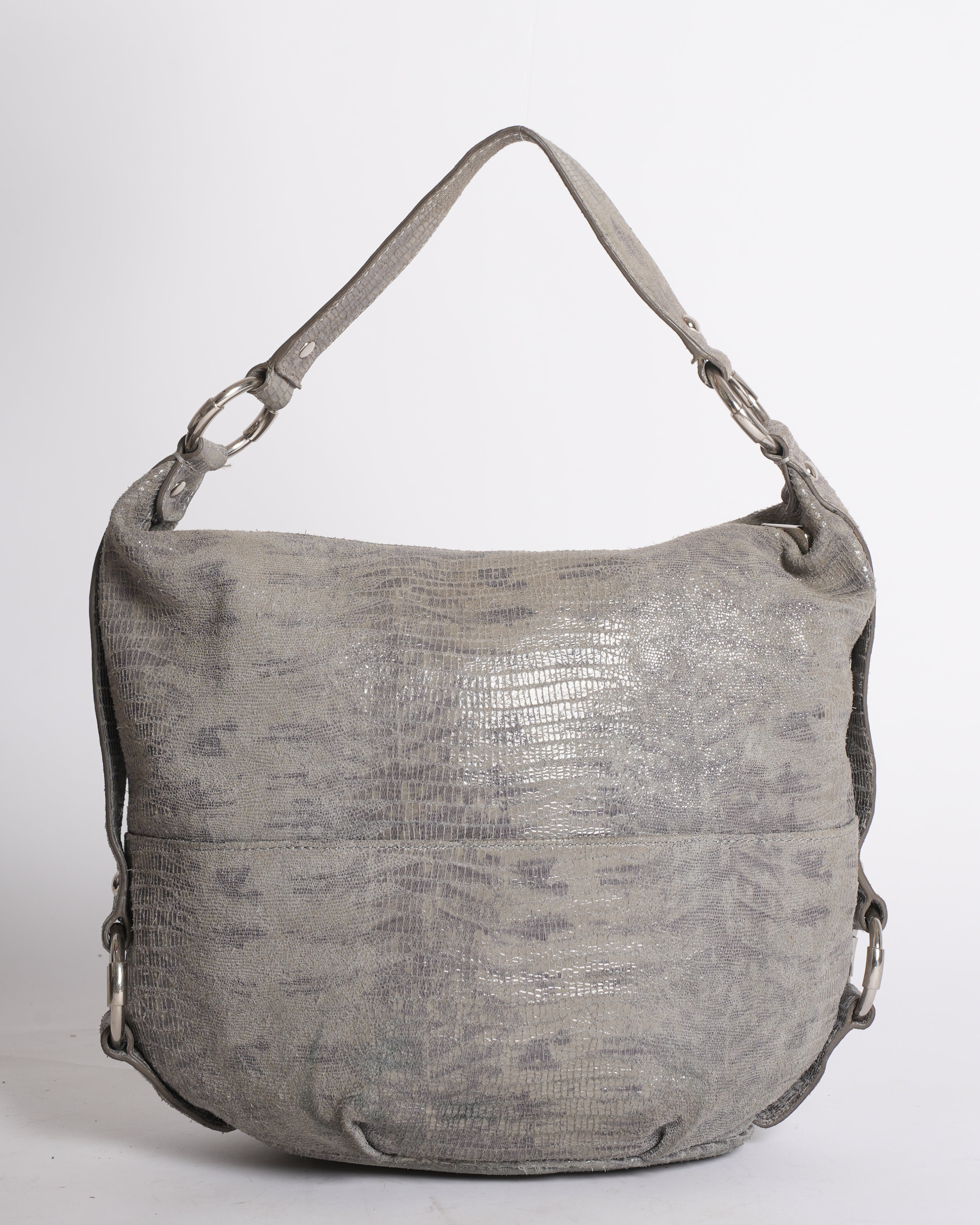 Michael Kors Grey Metallic Hobo Slouch Bag