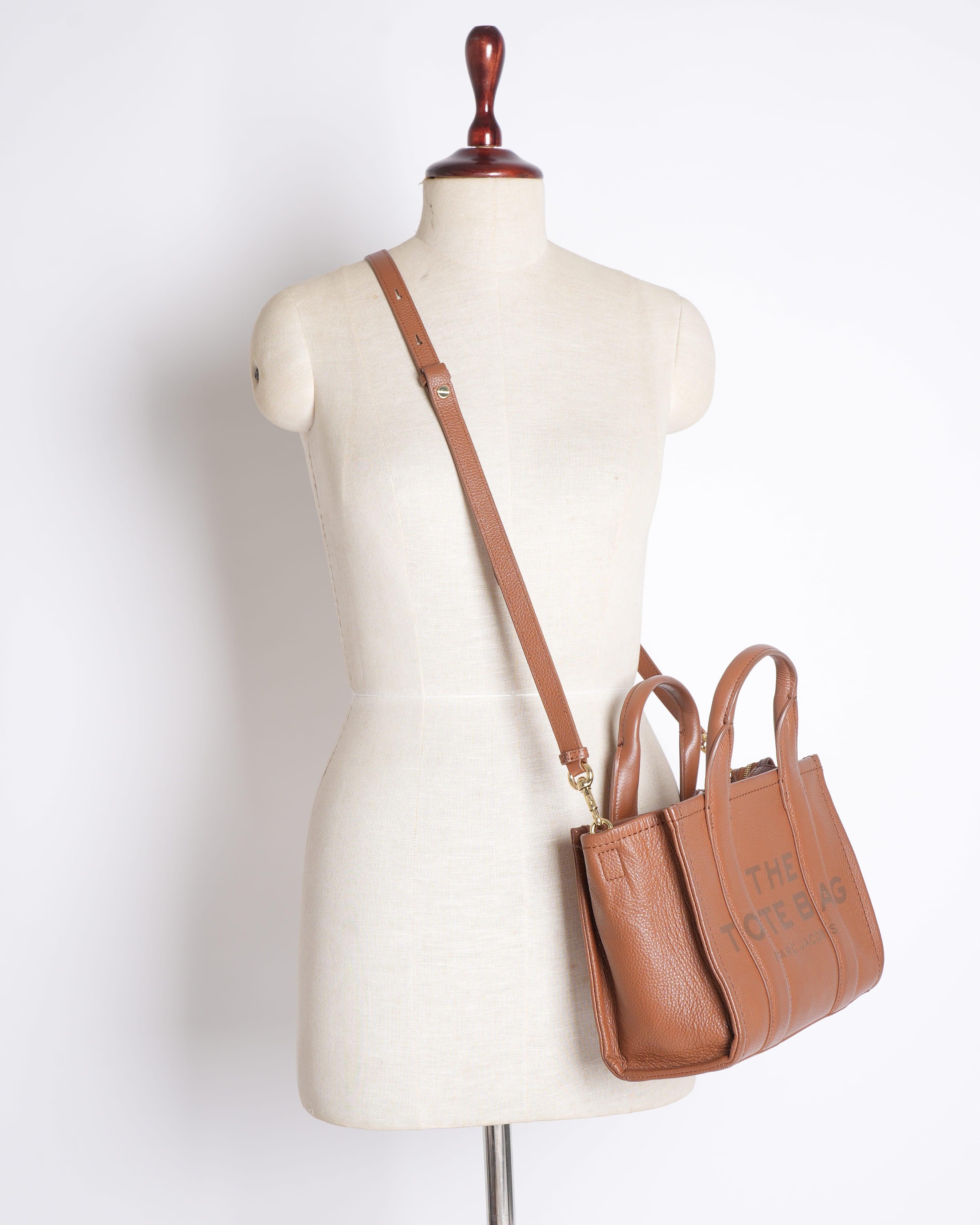 Marc Jacobs Mini Top Handle Bag with Crossbody Strap in Brown
