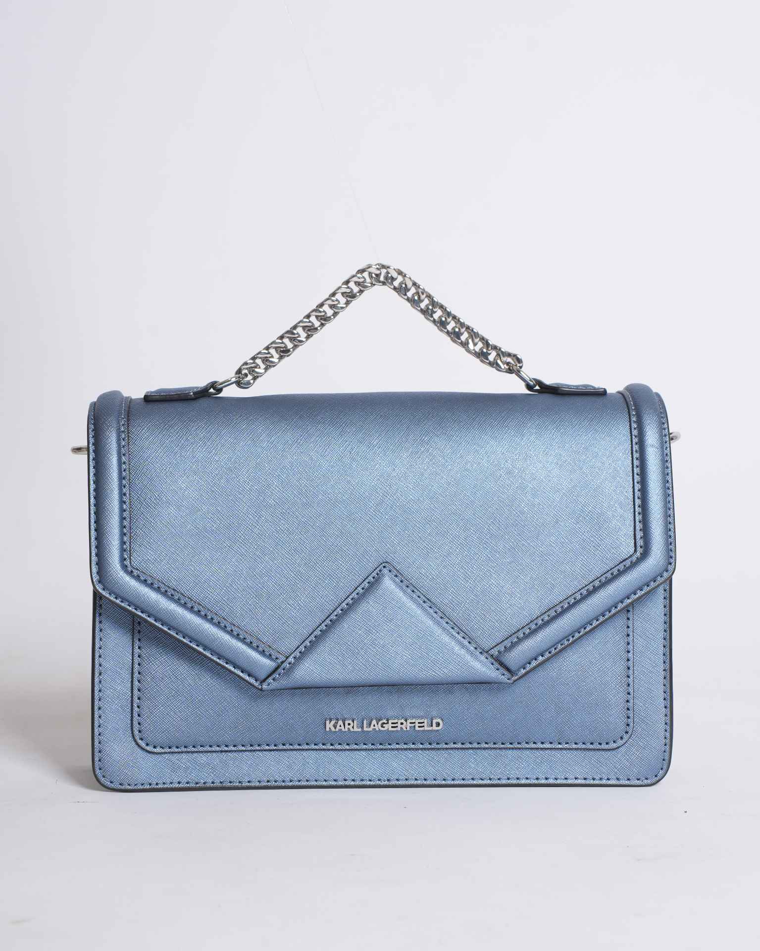 Karl Lagerfeld Blue Leather K/Klassik Shoulder Bag