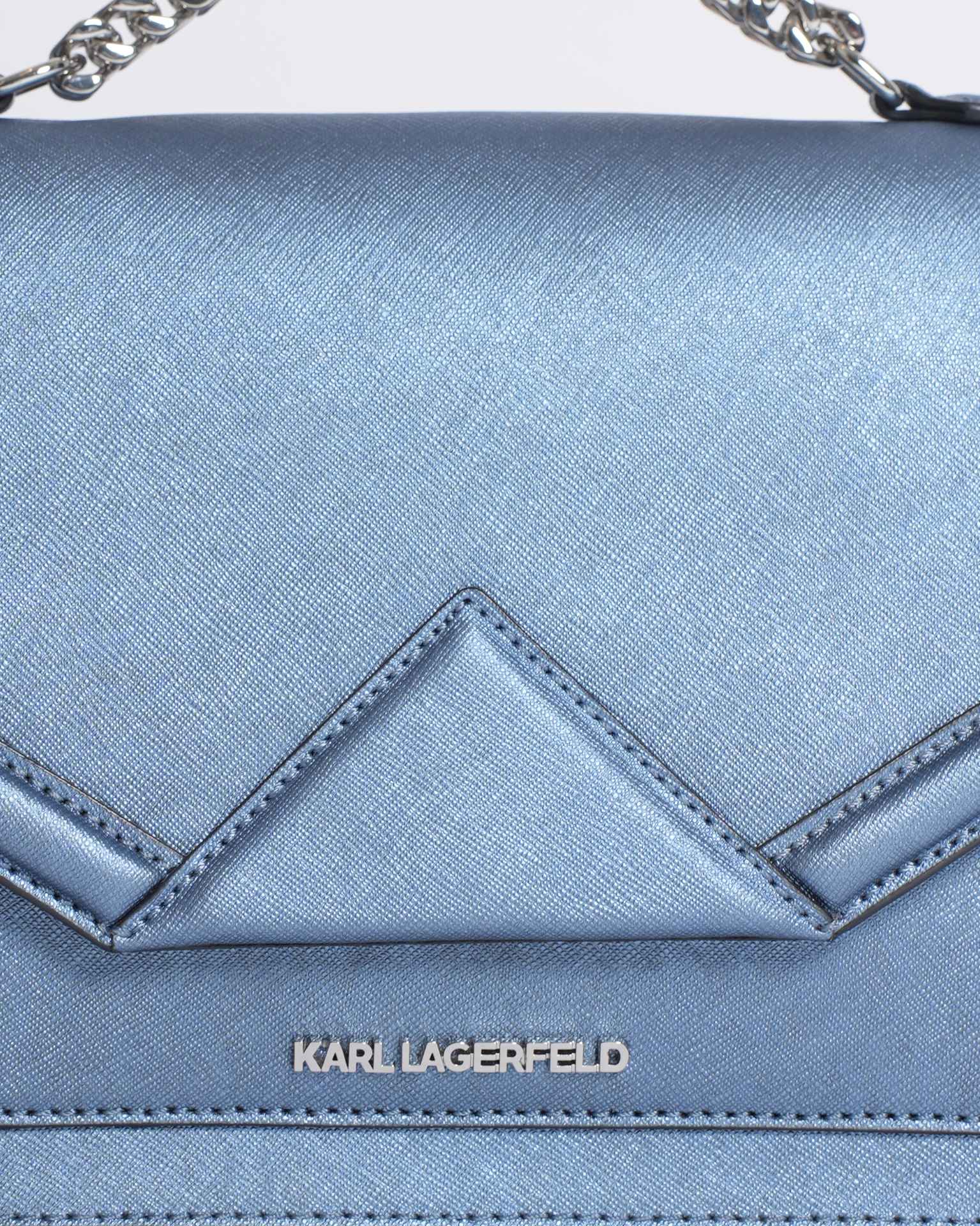 Karl Lagerfeld Blue Leather K/Klassik Shoulder Bag