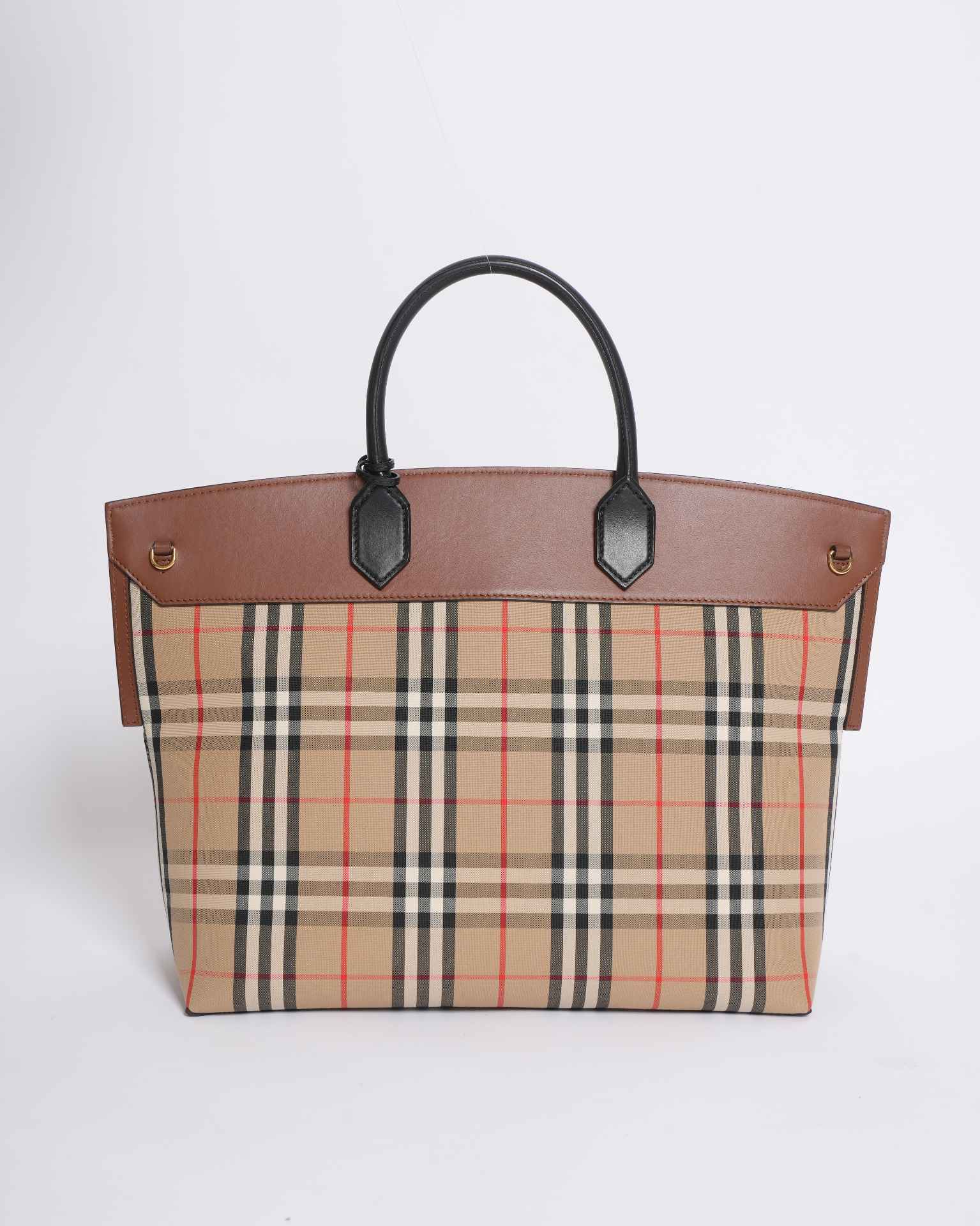 New Burberry society top handle bag