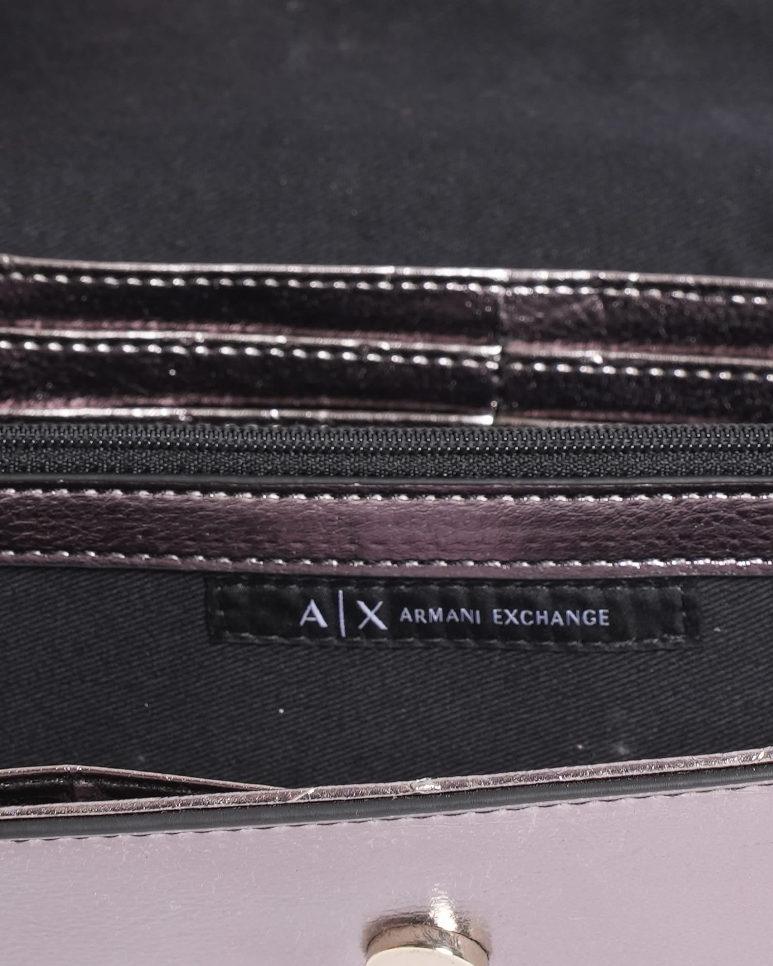 Armani Exchange Silver Metallic Crossbody Bag