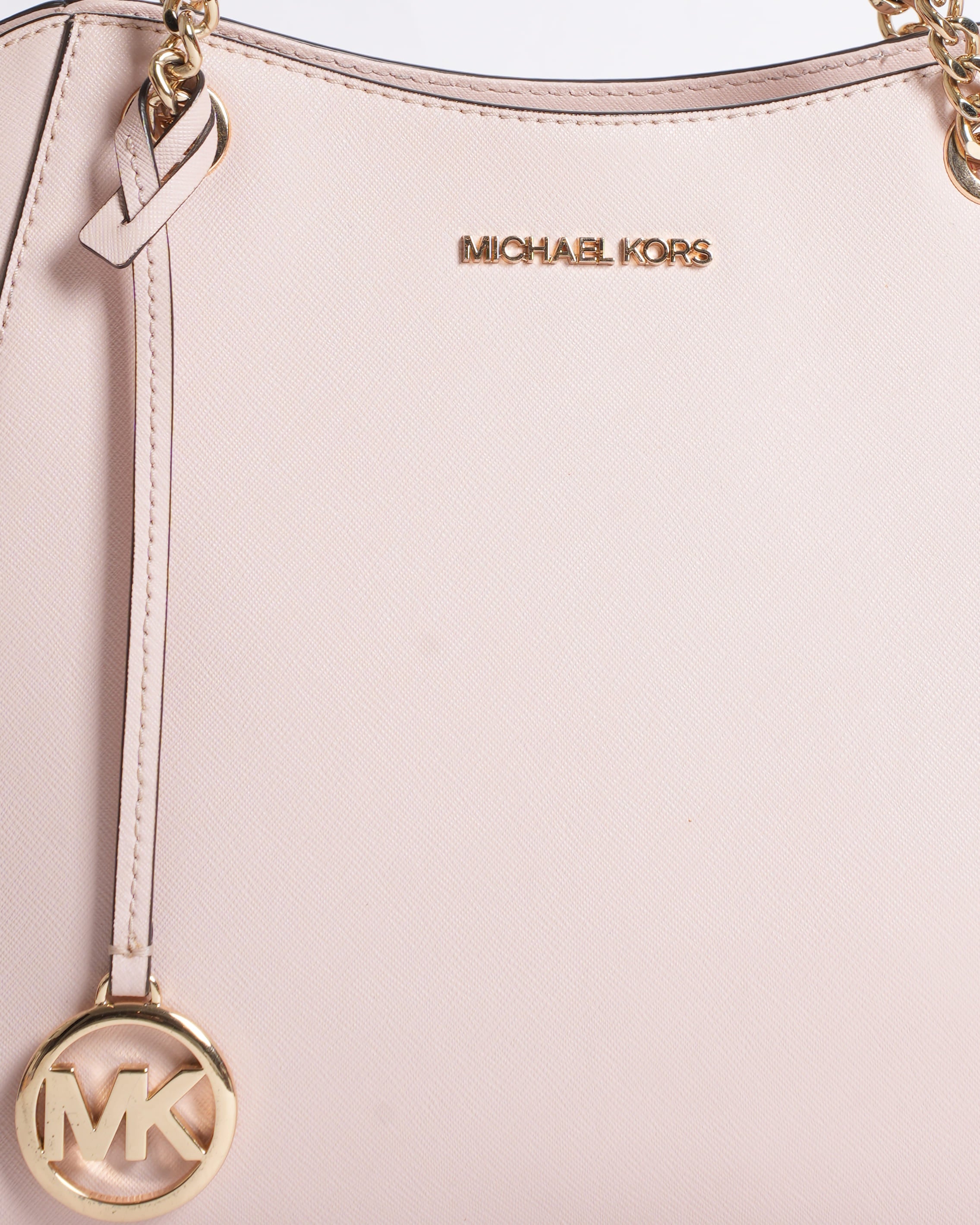 New Michael Kors Pink Leather Jet Set Travel Chain Tote