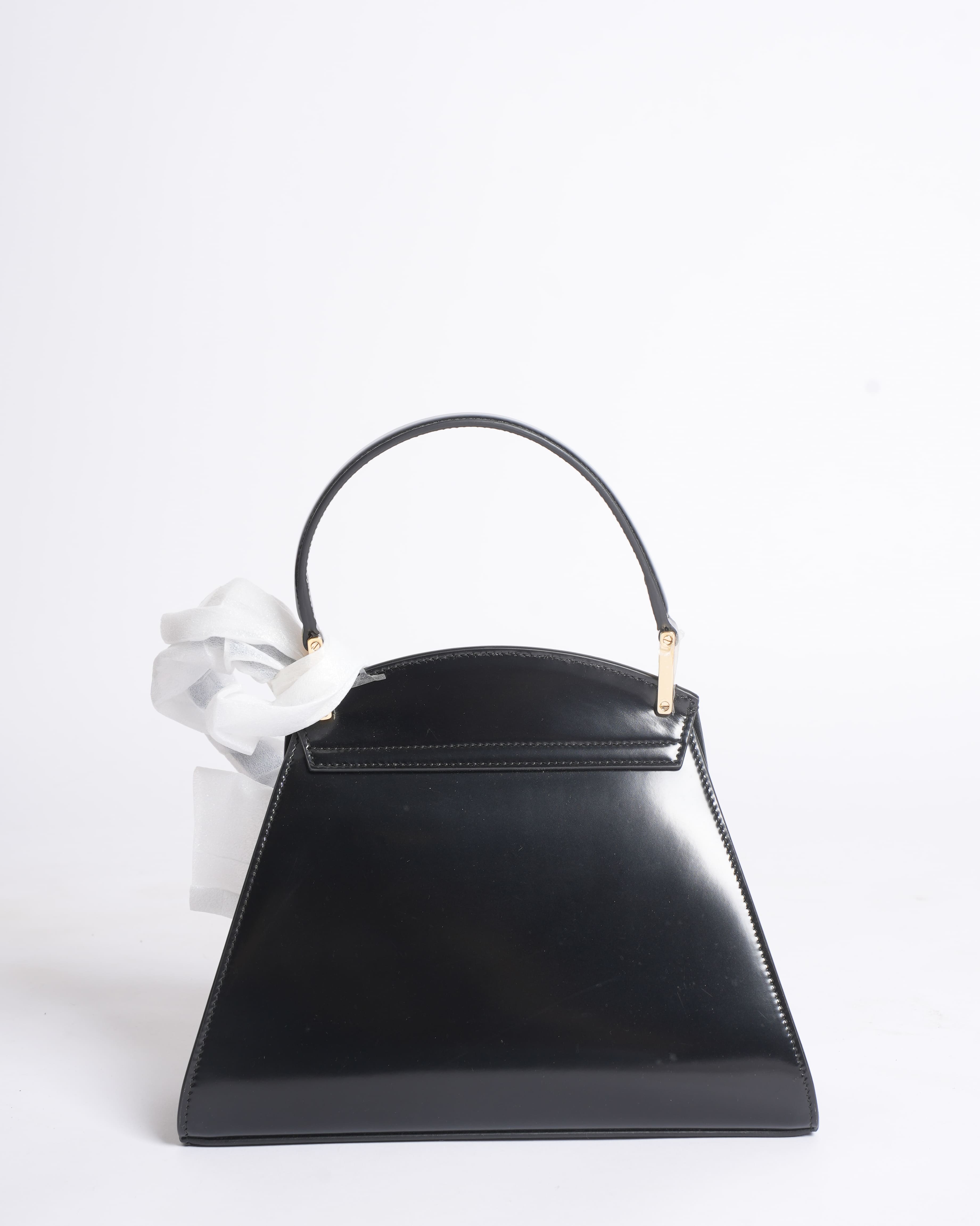 New Salvatore Ferragamo Geometric Small Top Handle Bag with Crossbody Strap