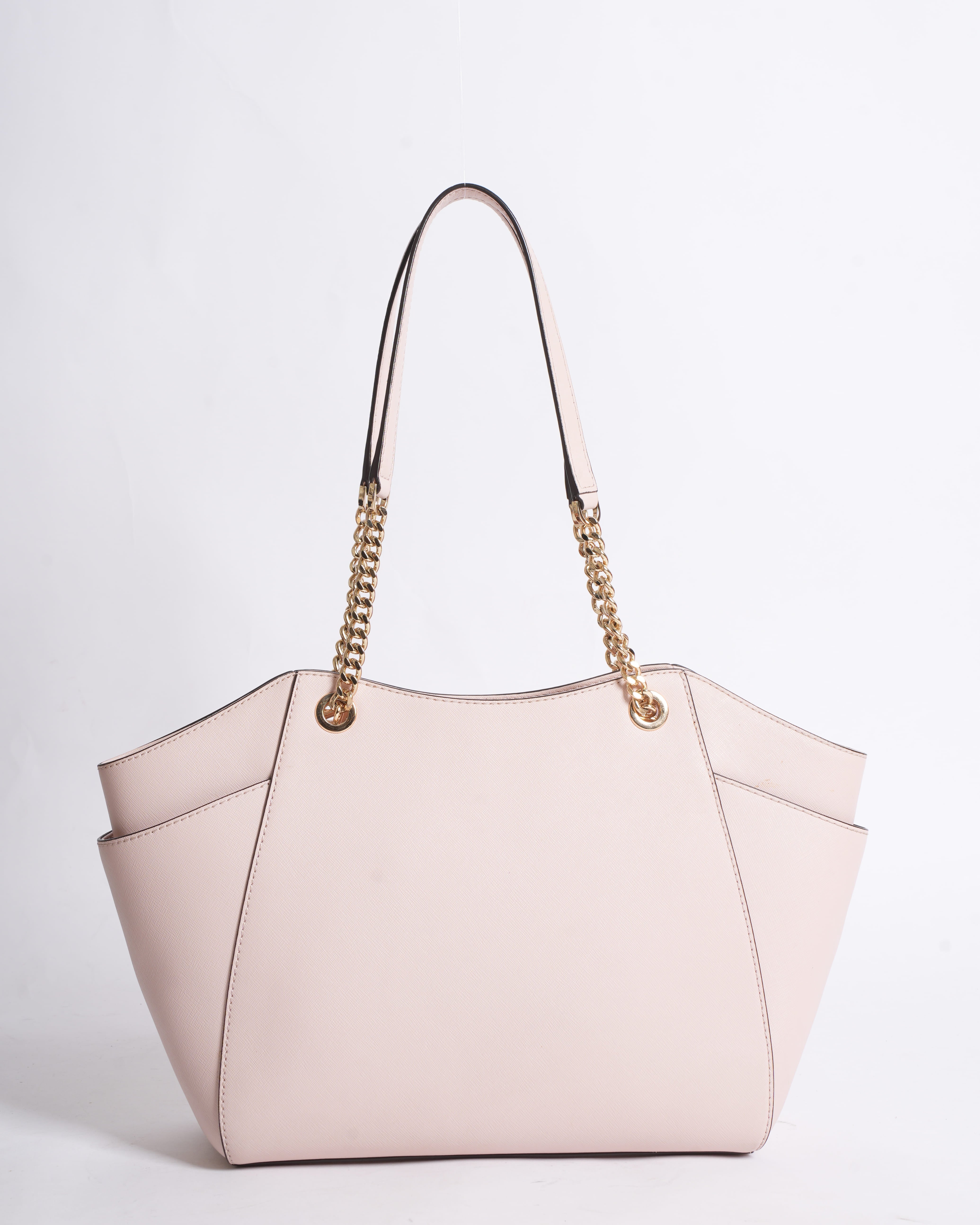 New Michael Kors Pink Leather Jet Set Travel Chain Tote