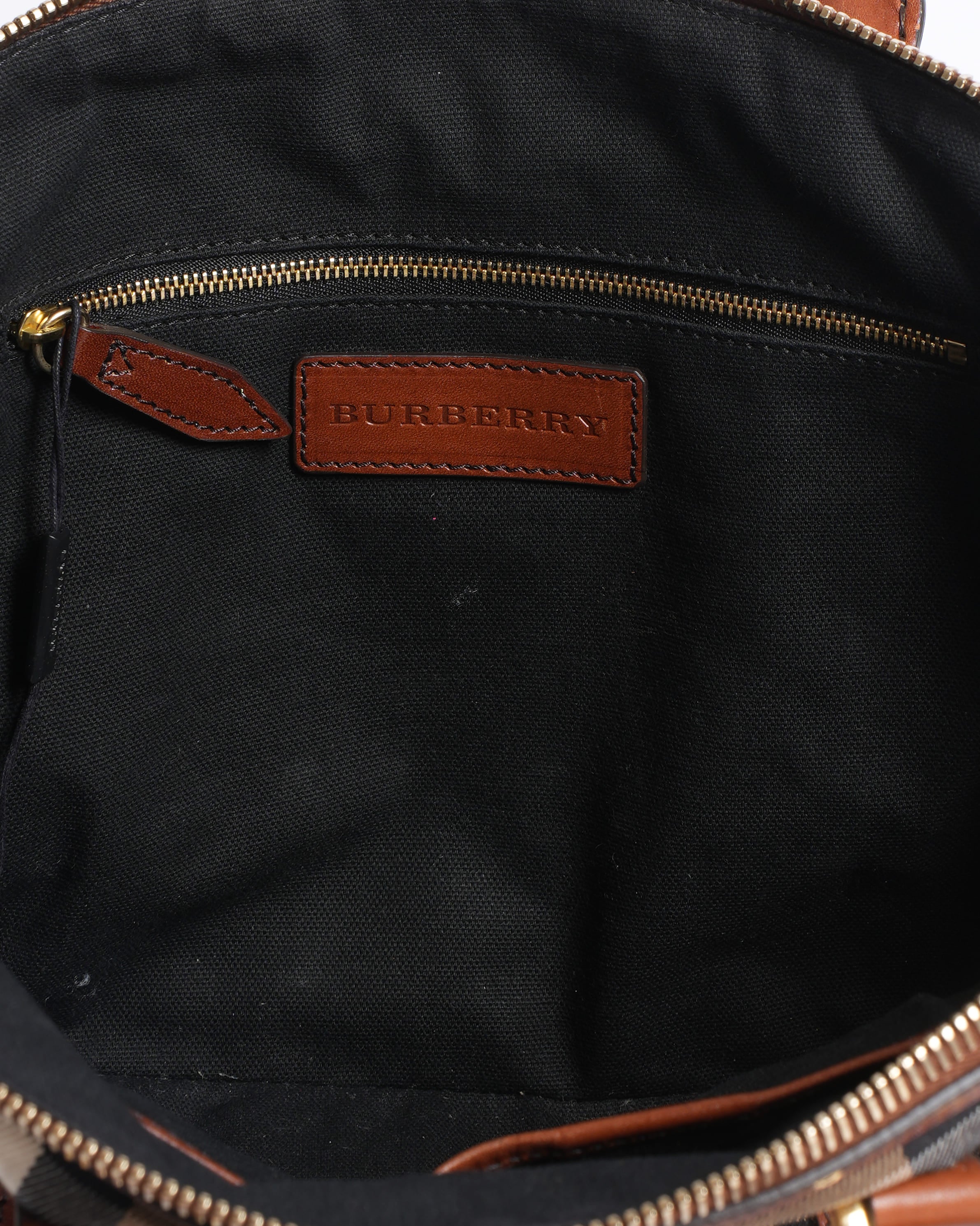 Burberry House Check Bridle Orchard Top Handle Bag