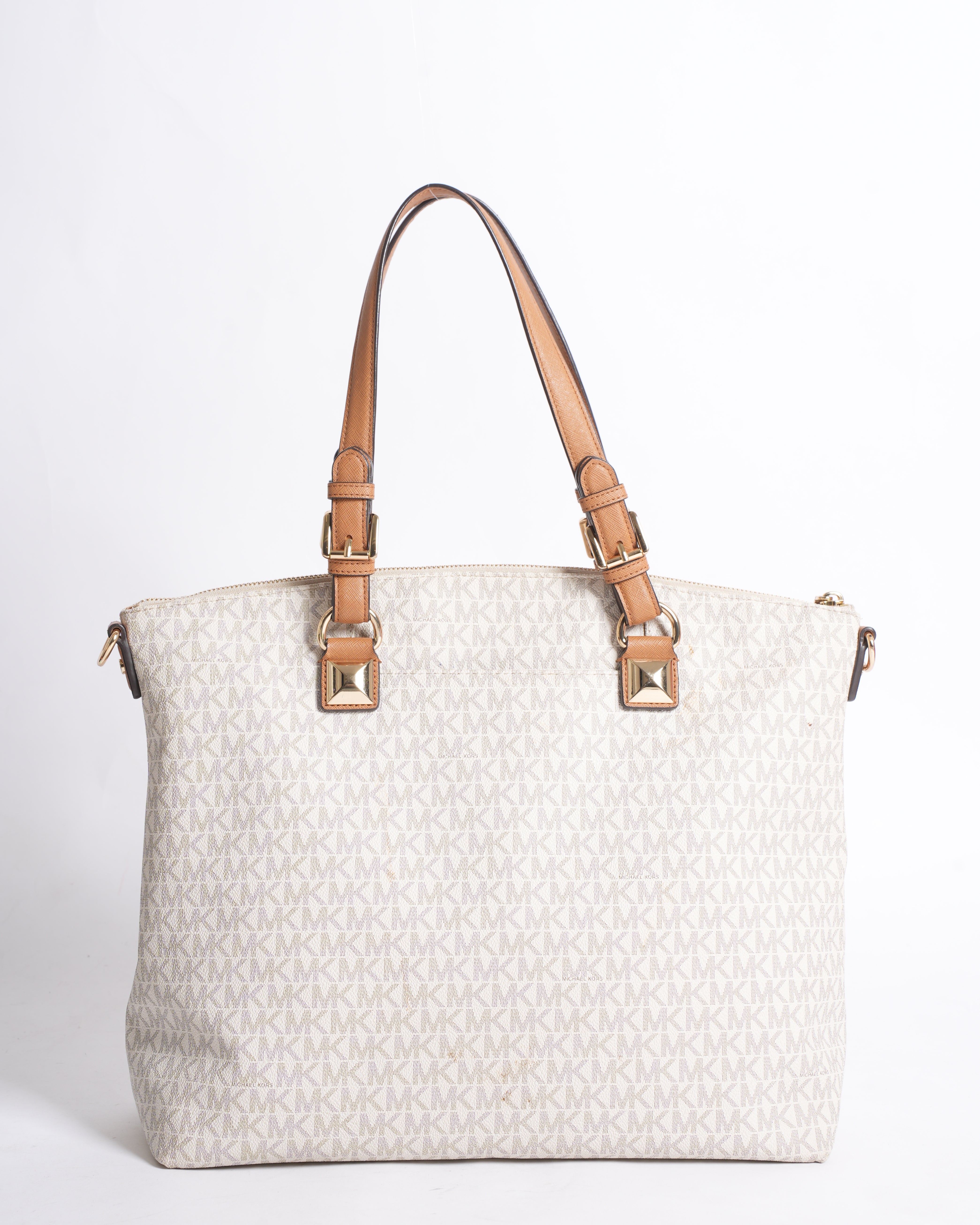 Michael Kors White Monogram Canvas Tote Bag