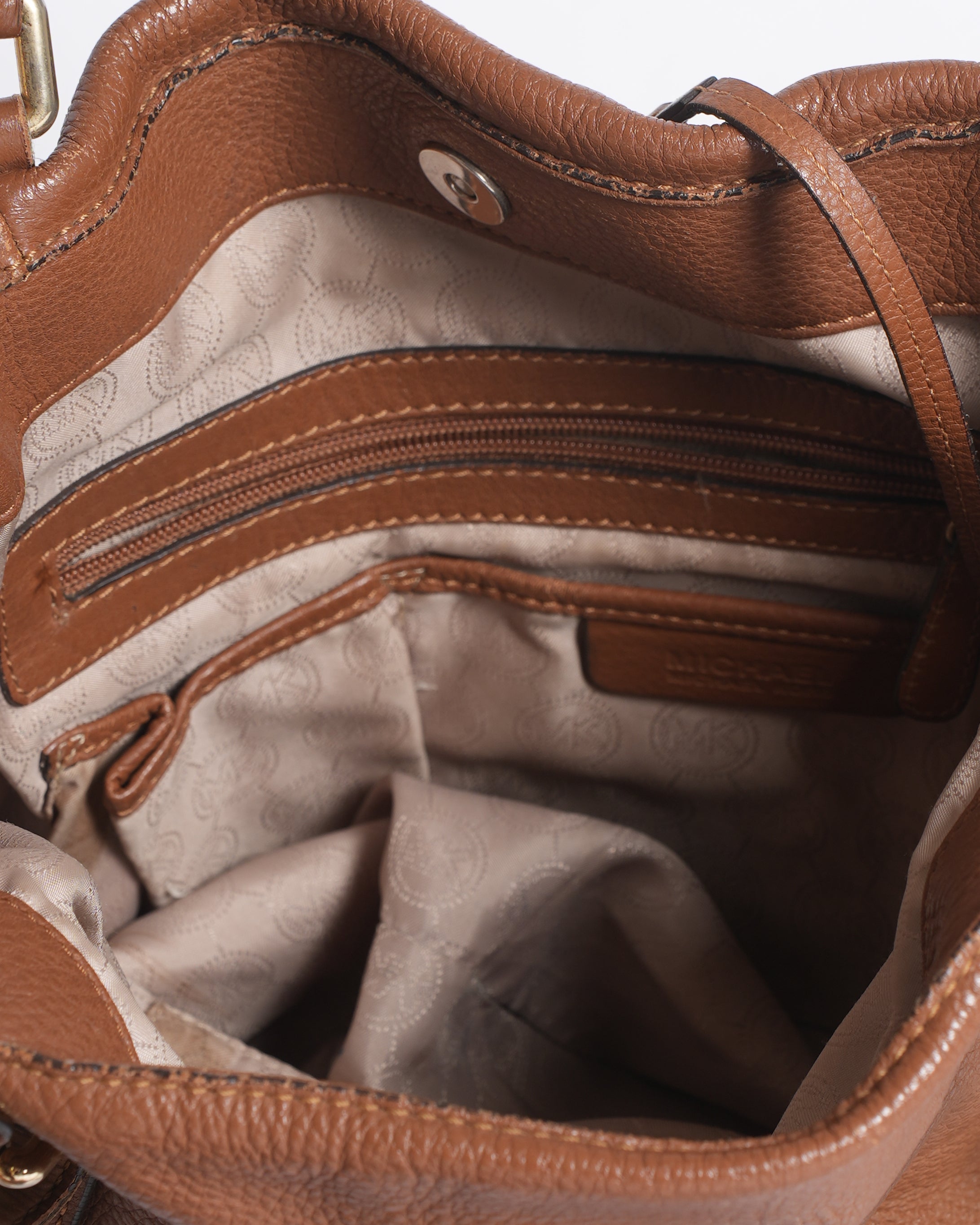 Michael Kors Brown Leather Buckle Strap Bag
