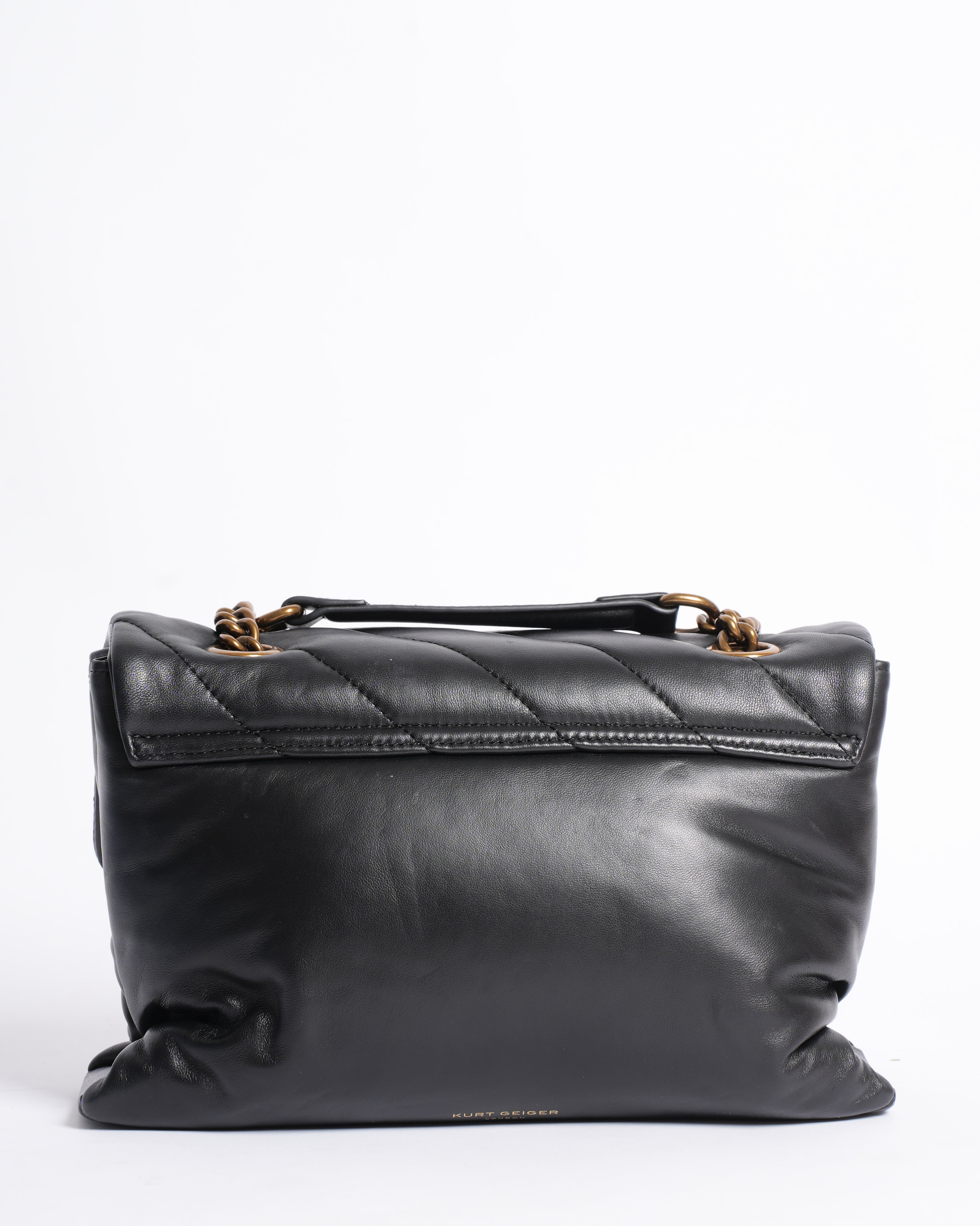 KURT GEIGER London KENSINGTON Large Soho Quilted Leather Black Handbag