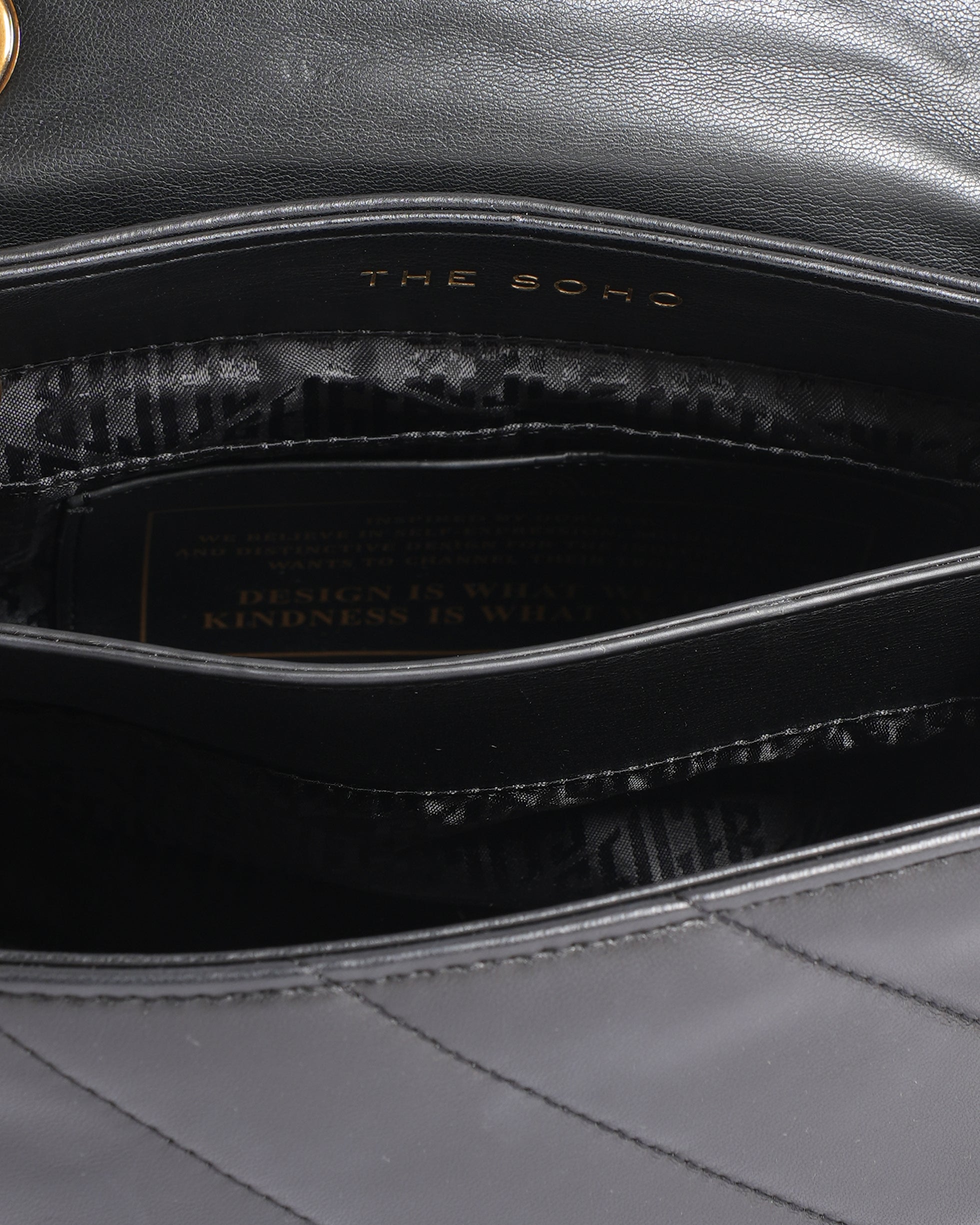 KURT GEIGER London KENSINGTON Large Soho Quilted Leather Black Handbag