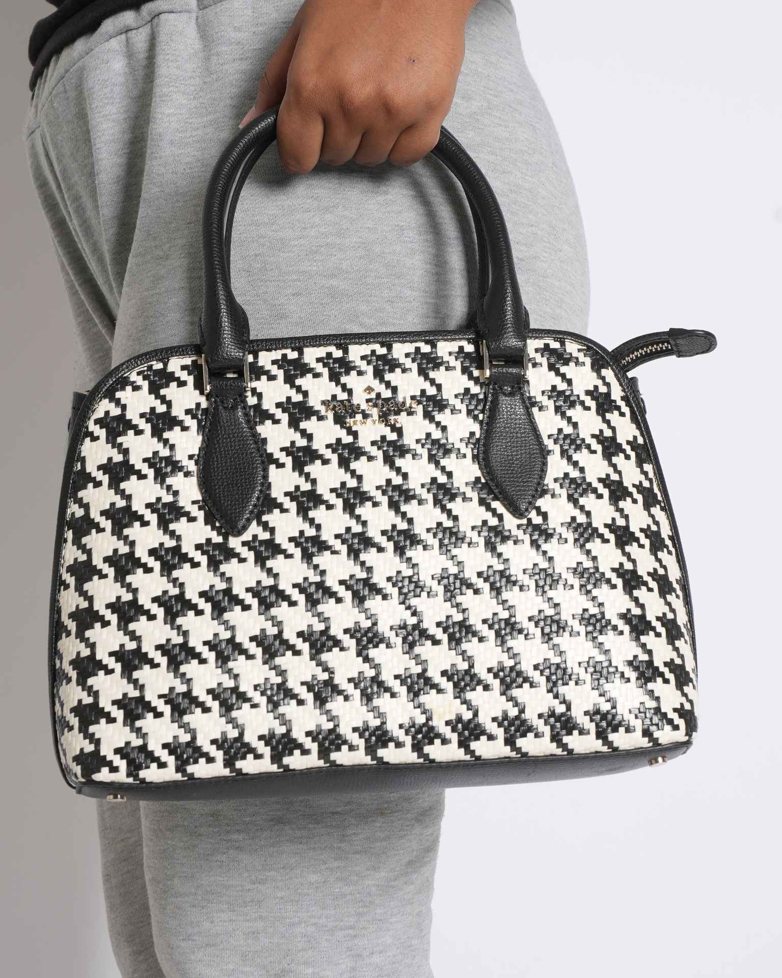 New Kate Spade New York Darcy Top Handle Bag in Black & White