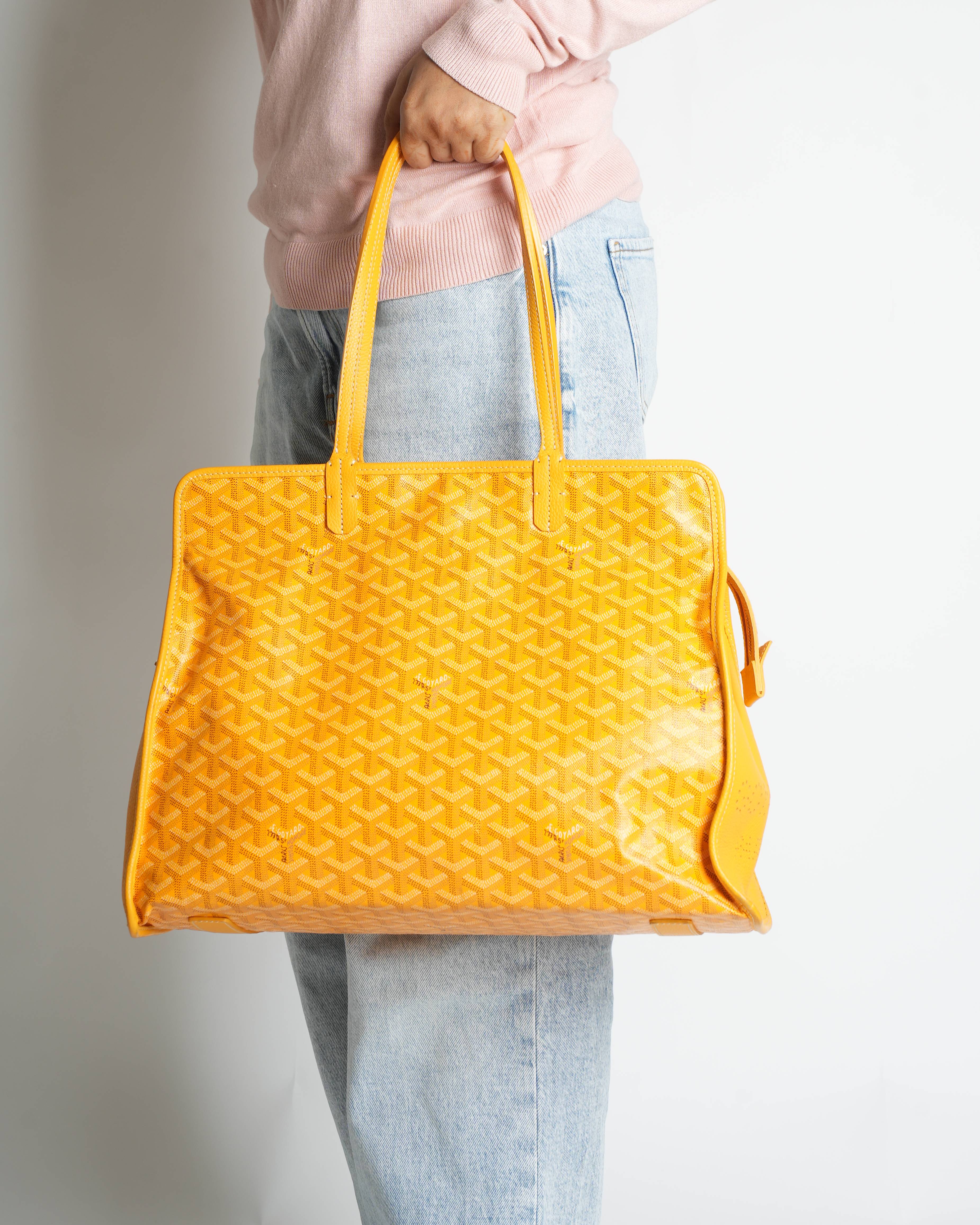 Goyard hardy pm tote bag in yellow