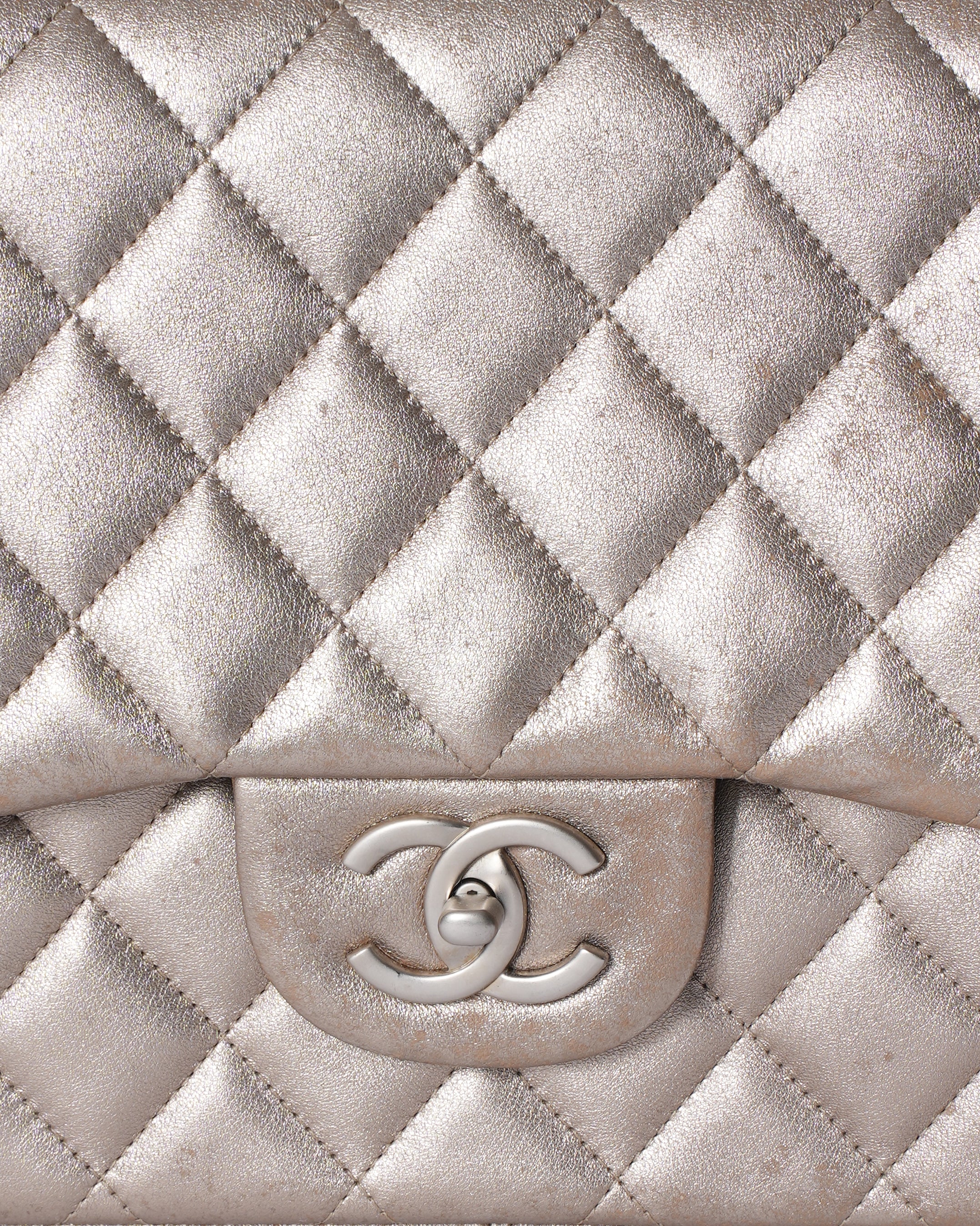 Chanel Metallic Quilted Leather Classic Flap Bag