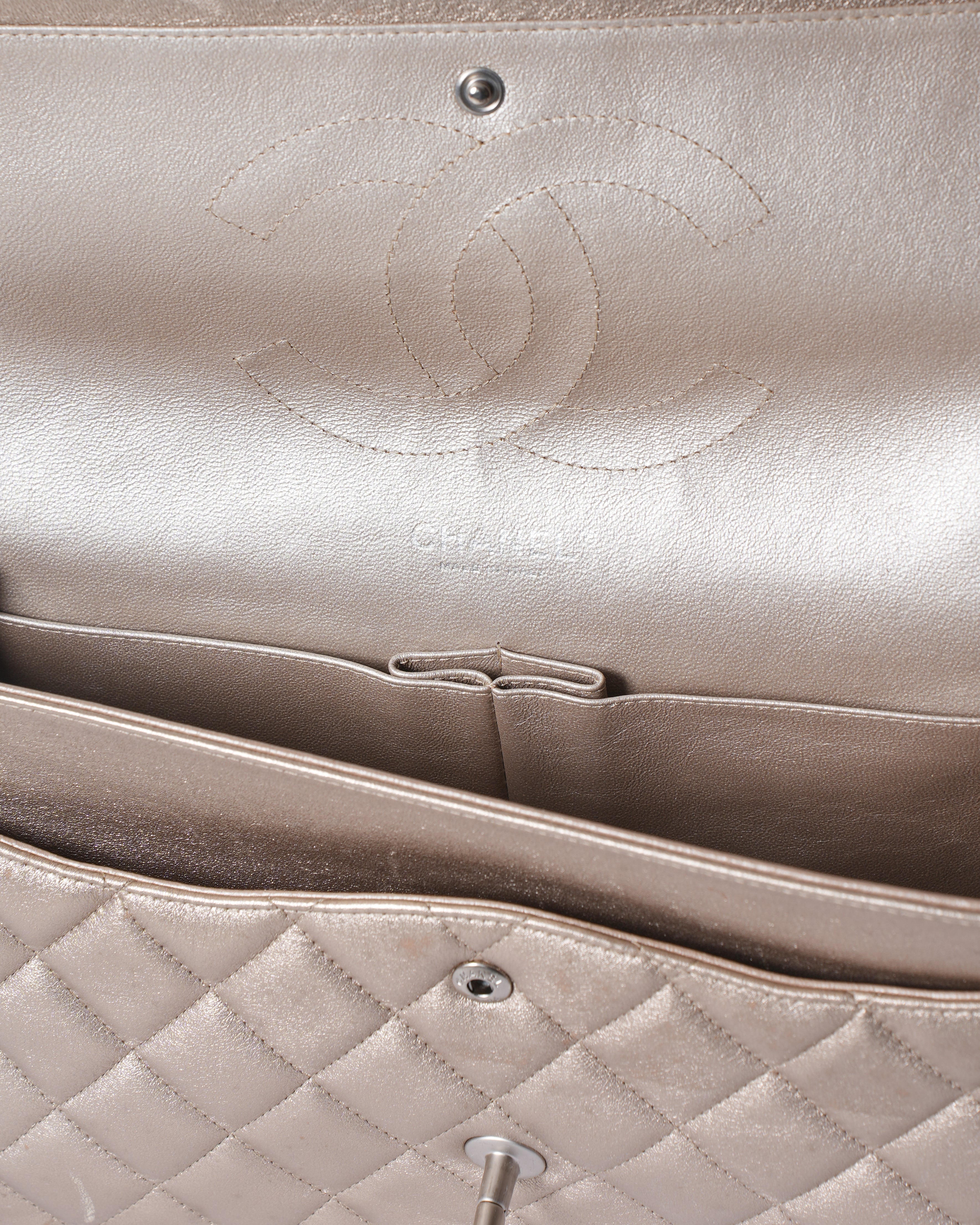 Chanel Metallic Quilted Leather Classic Flap Bag