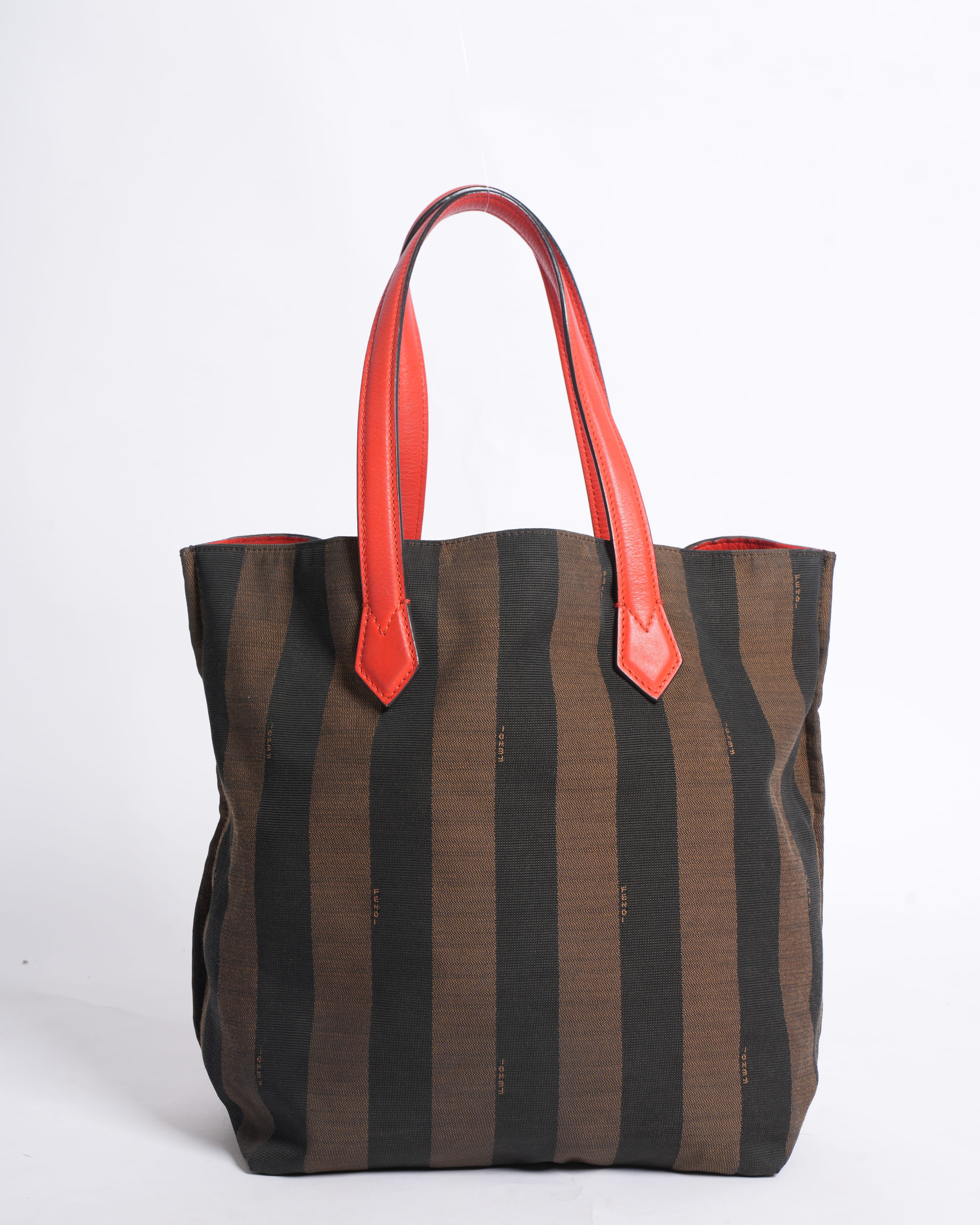 Fendi Vertical Open Shopping Tote Paquin Canvas In Size Medium