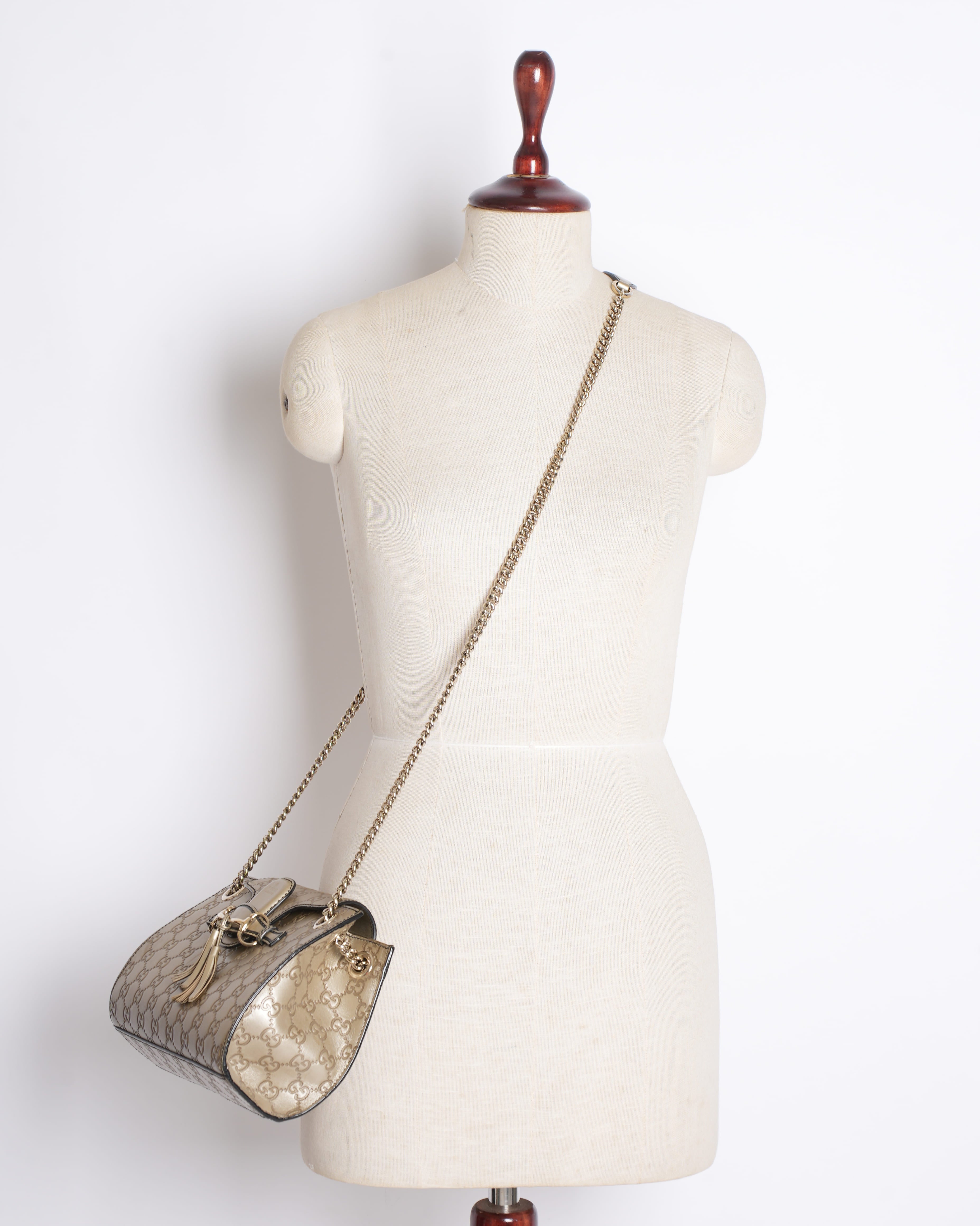 Gucci Emily Small Shoulder Bag In Gold Tone