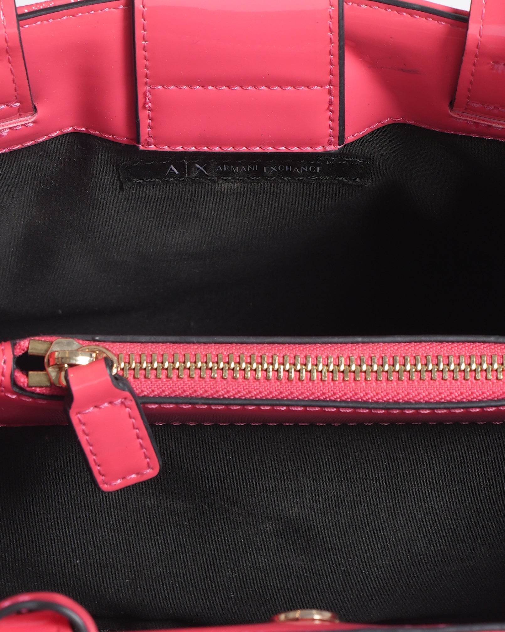 Armani Exchange Logo Embossed Red Monogram Shoulder Bag