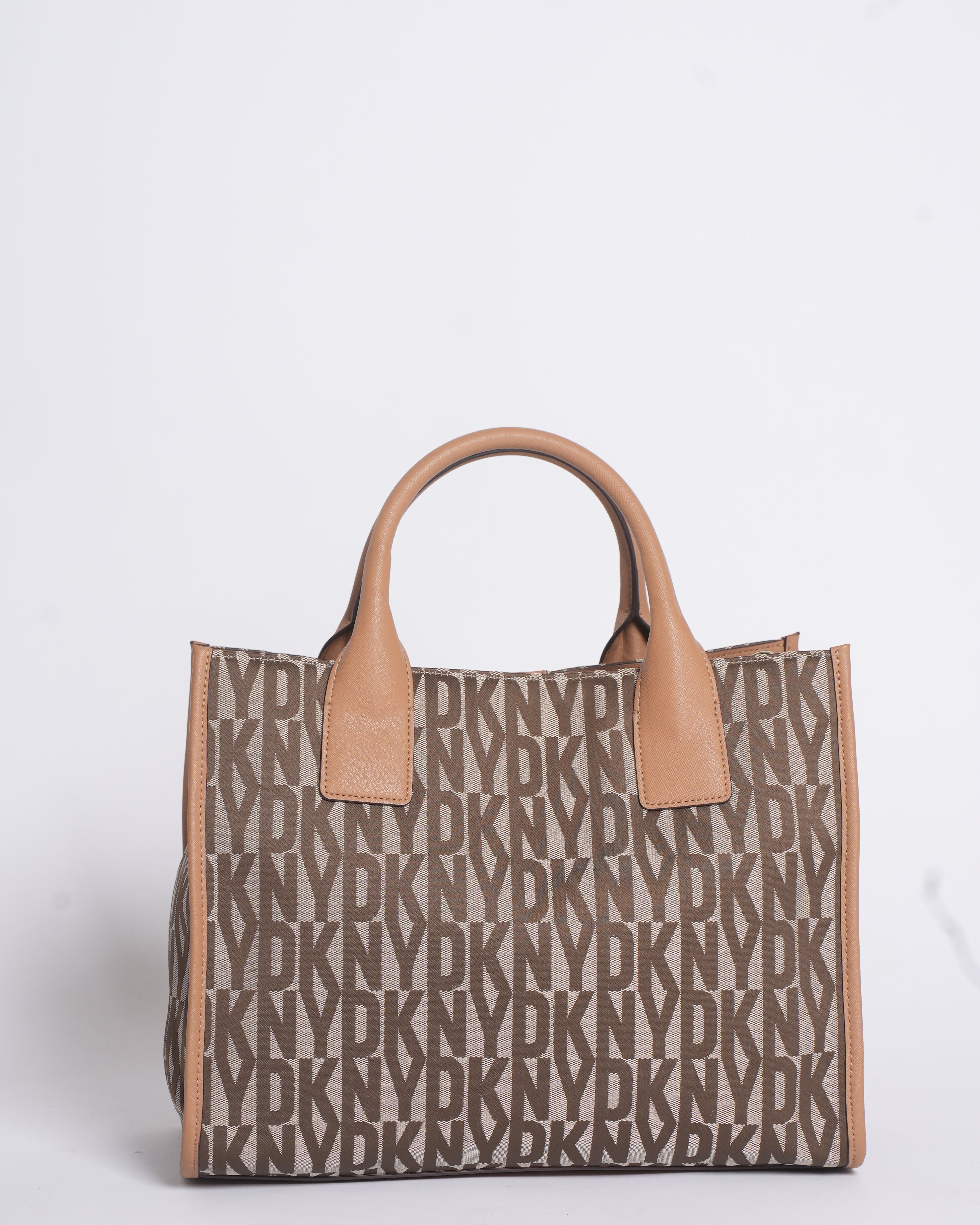 New DKNY Typography Printed Leather Handheld Bag