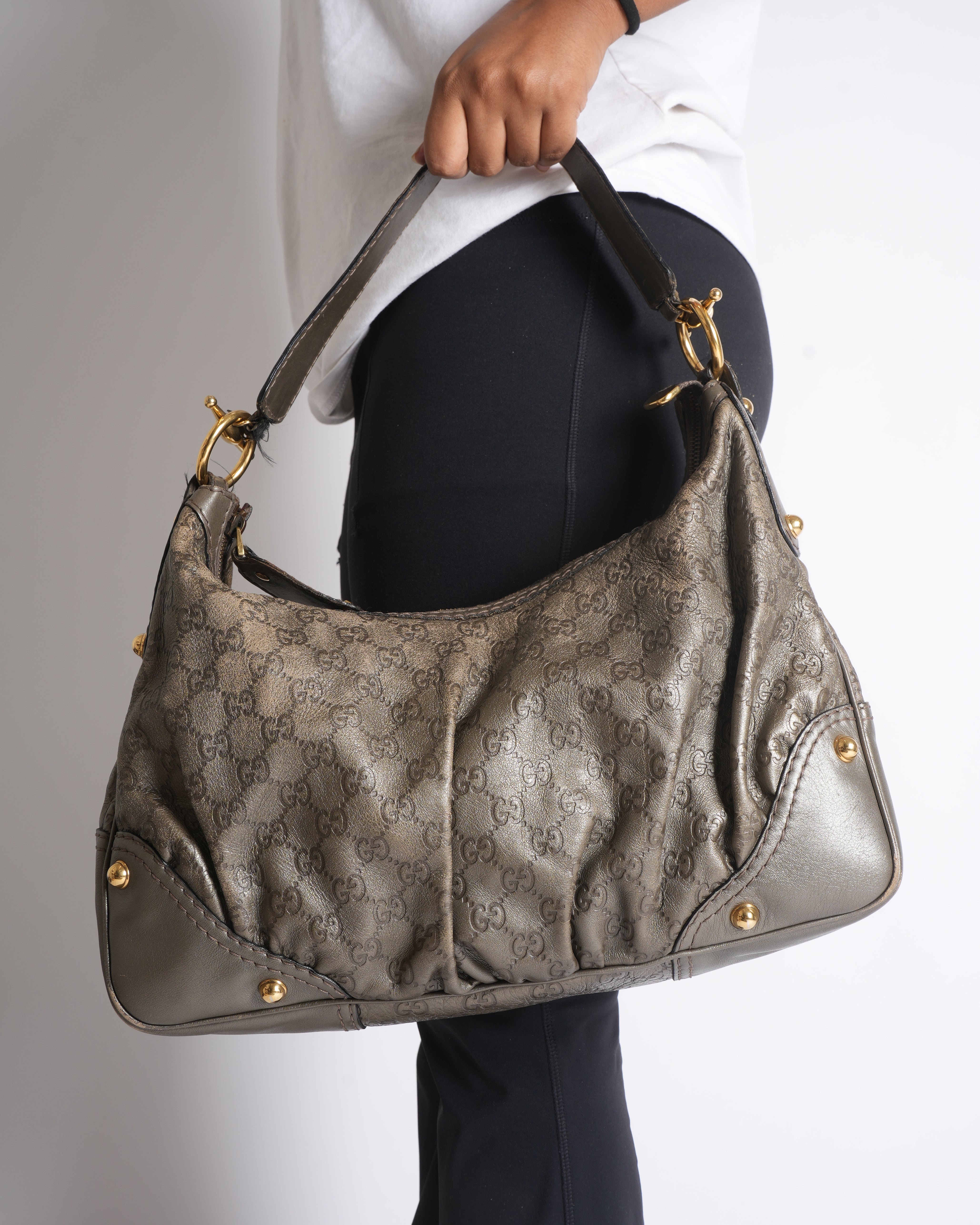 Gucci guccisima jockey leather shoulder bag