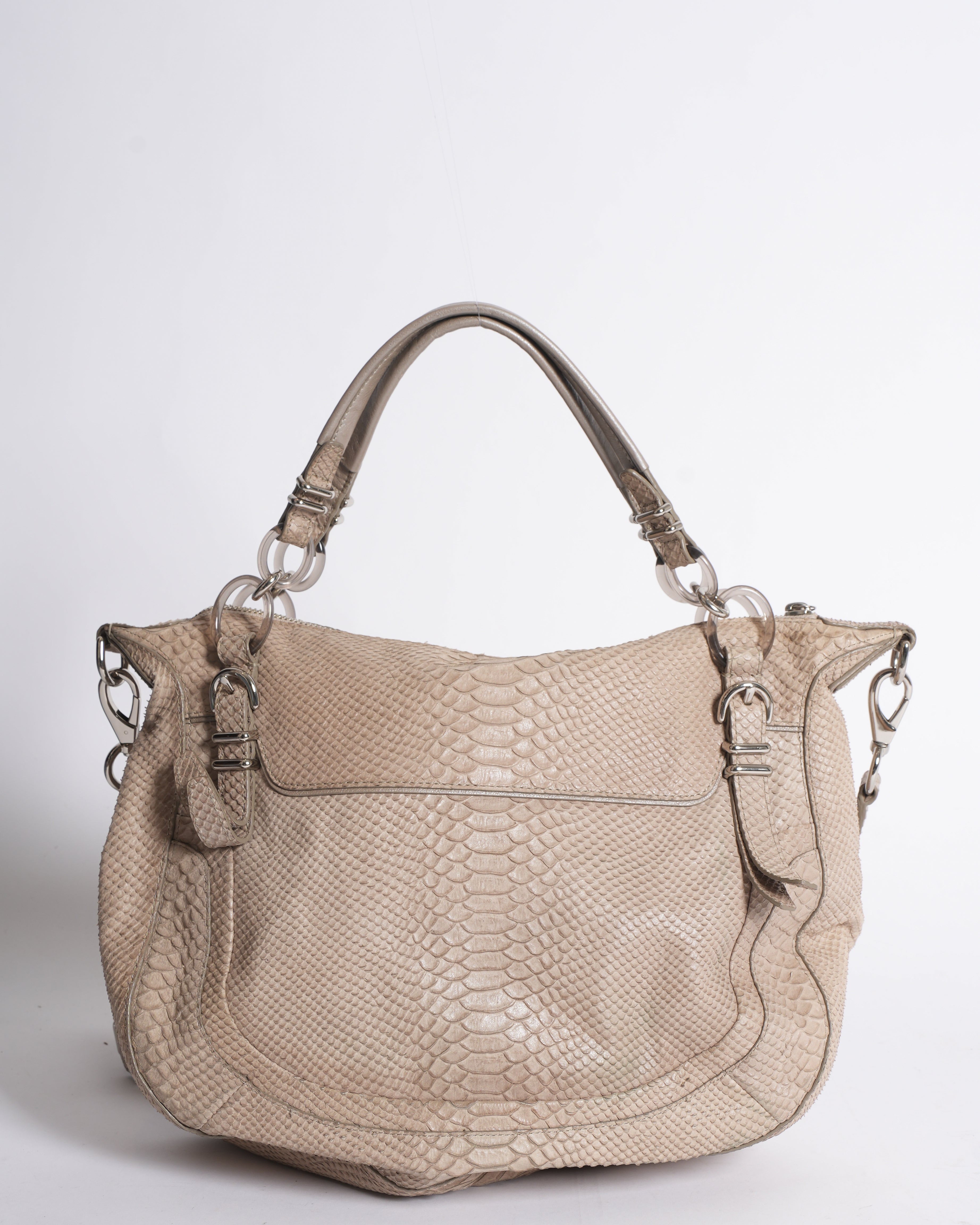Coach Crocodile Embossed WHite Lether Shoulder Bag
