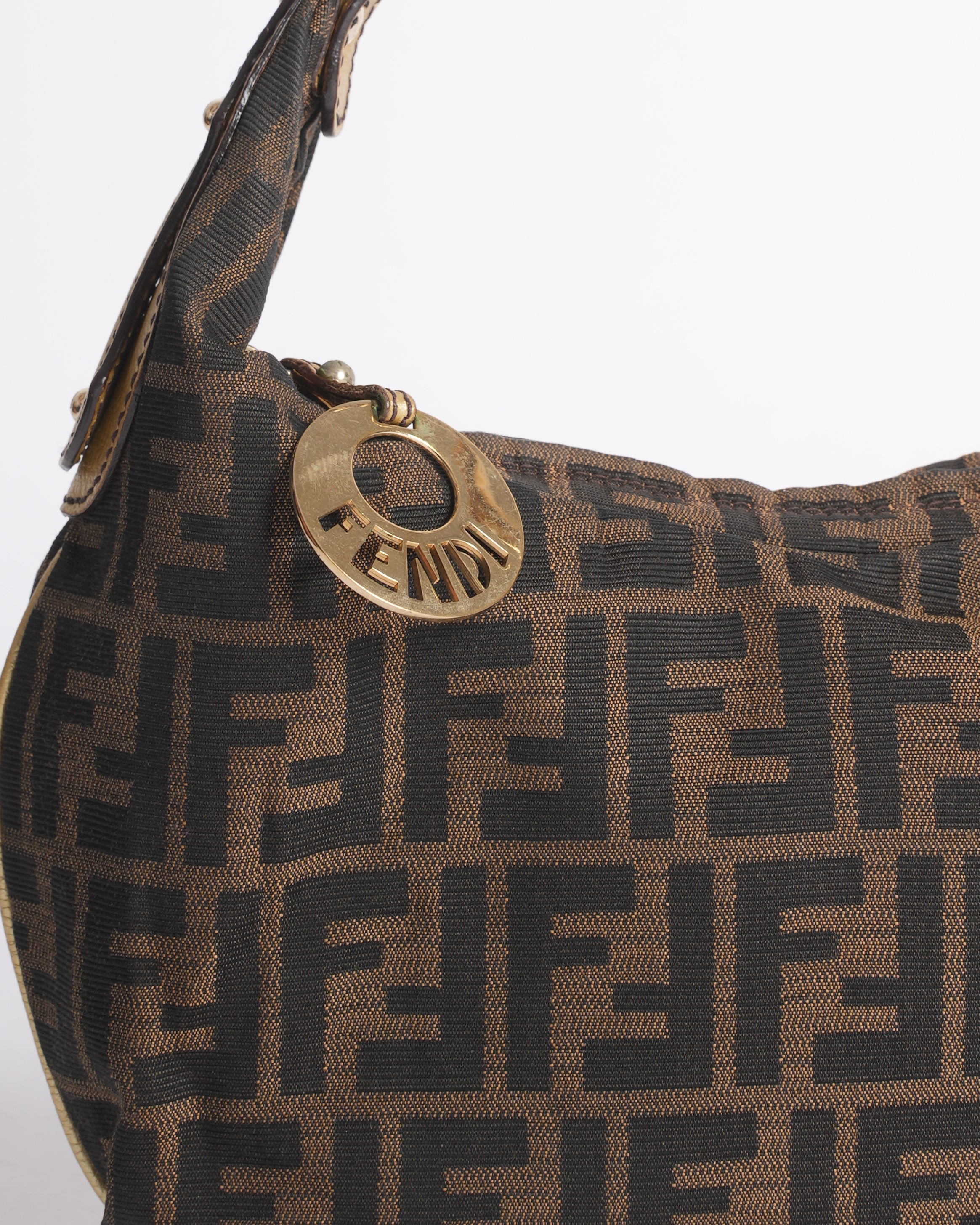 Fendi Brown Zucca Canvas and Leather Hobo Bag