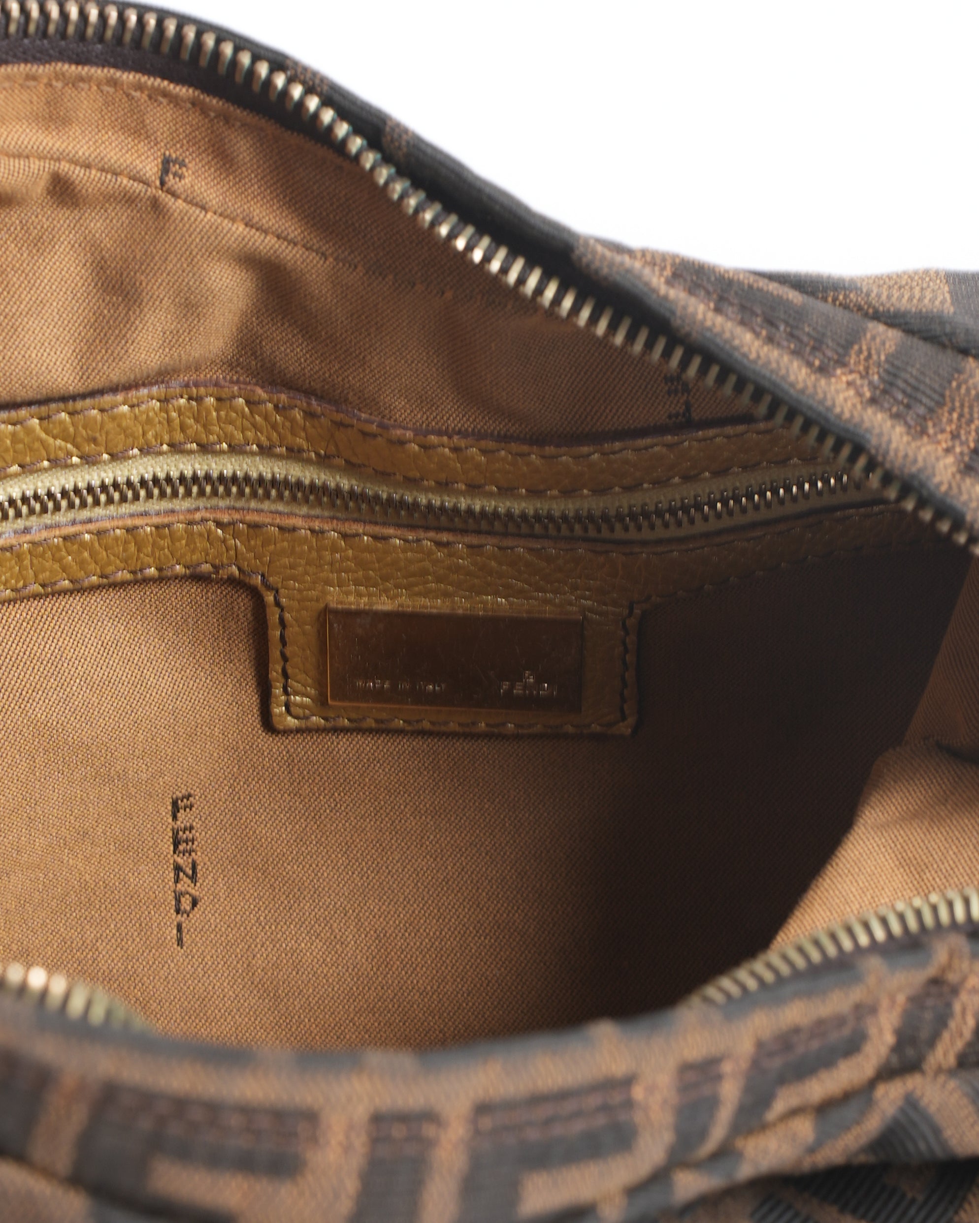 Fendi Brown Zucca Canvas and Leather Hobo Bag