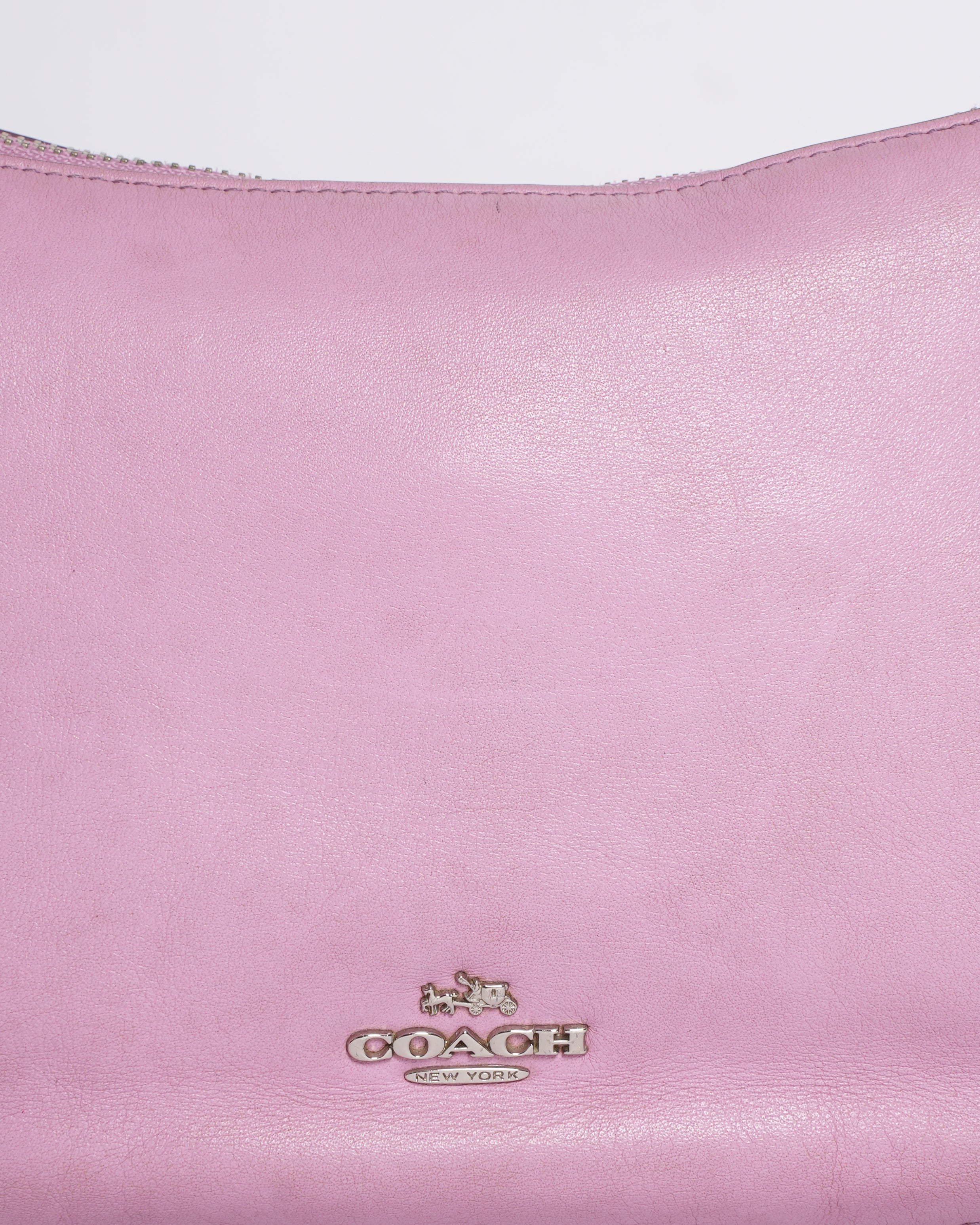 Coach pink leather shoulder bag