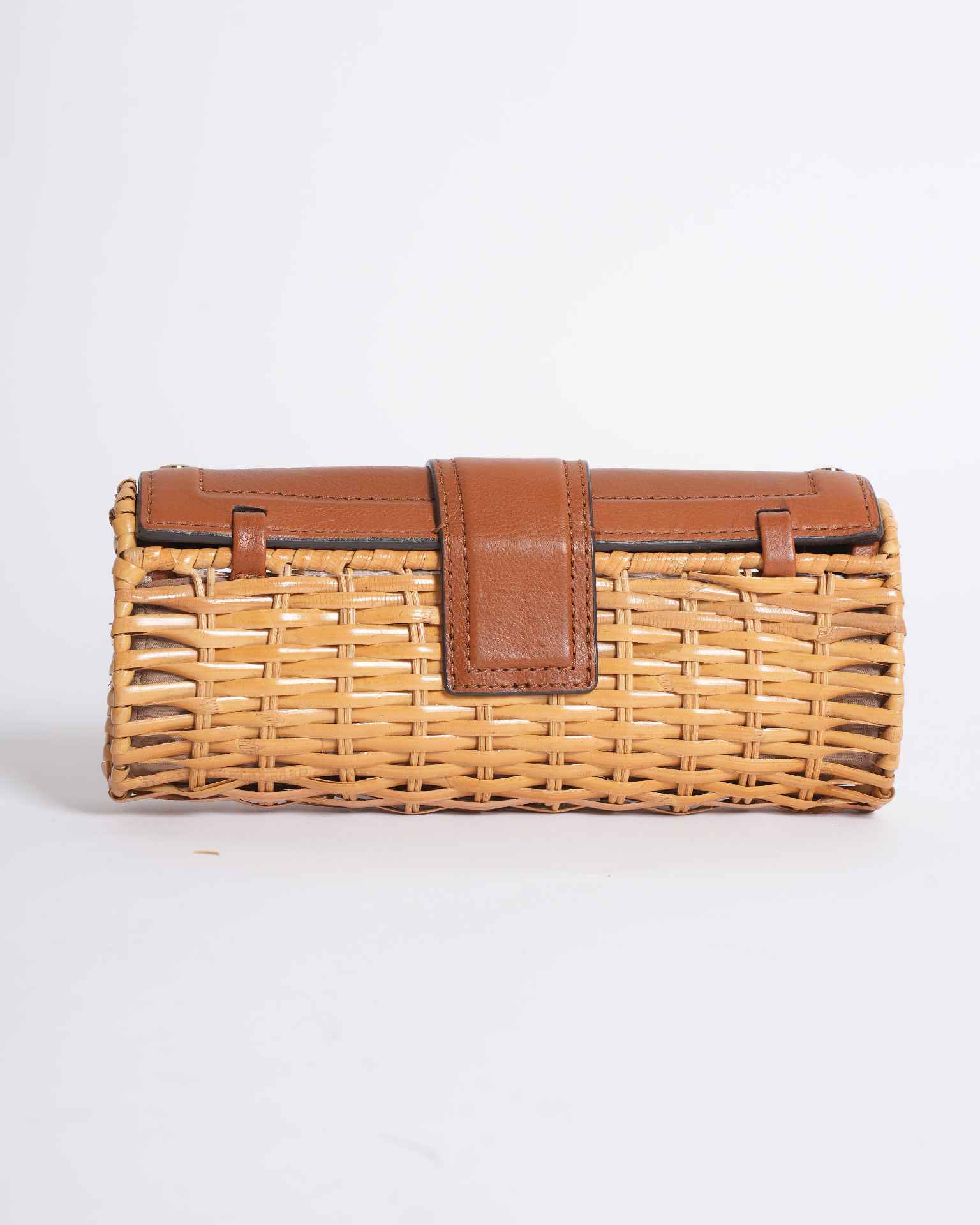 Michael Kors Straw Woven Clutch in Brown