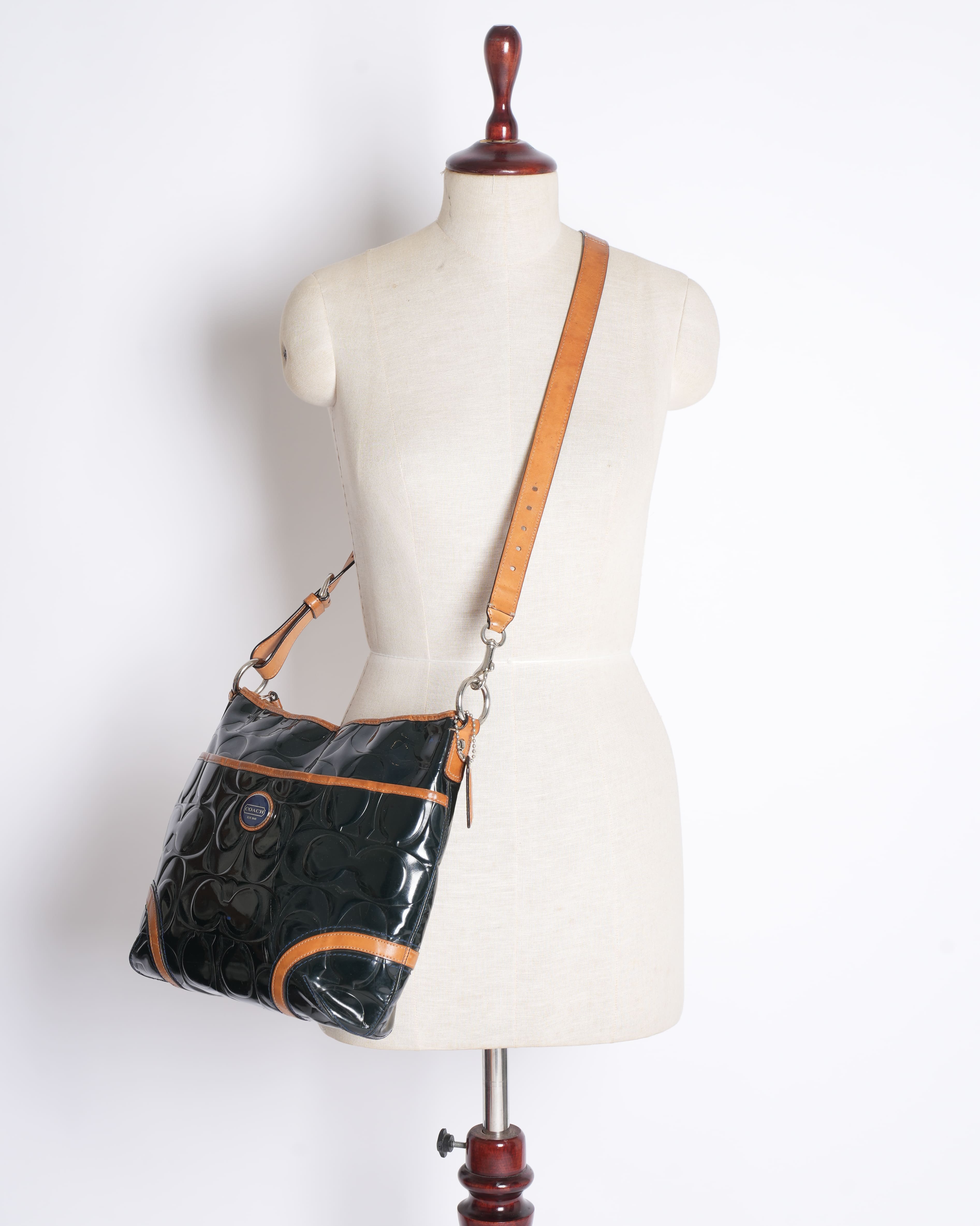 Coach Peyton Patent Monogram Crossbody Bag