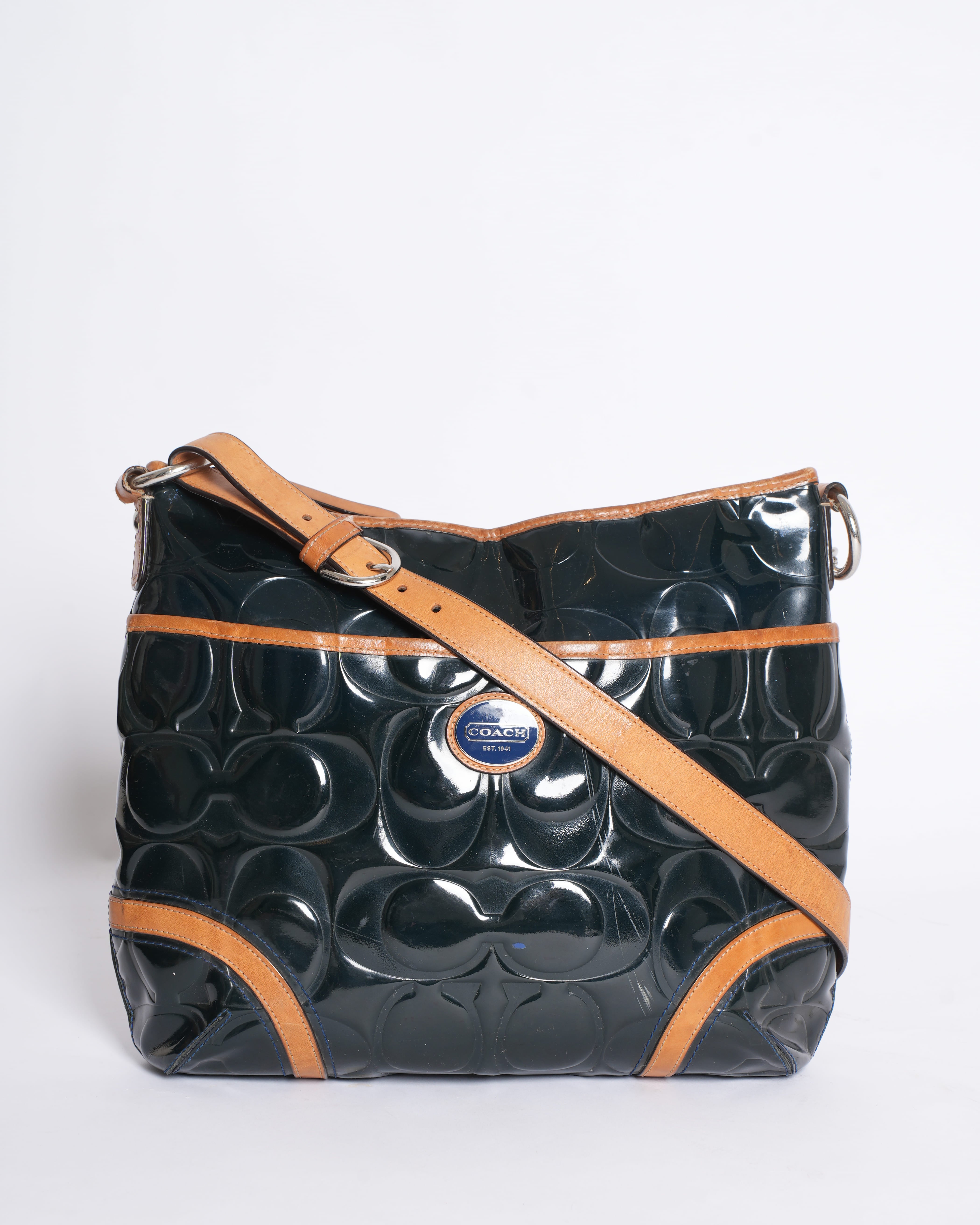 Coach Peyton Patent Monogram Crossbody Bag