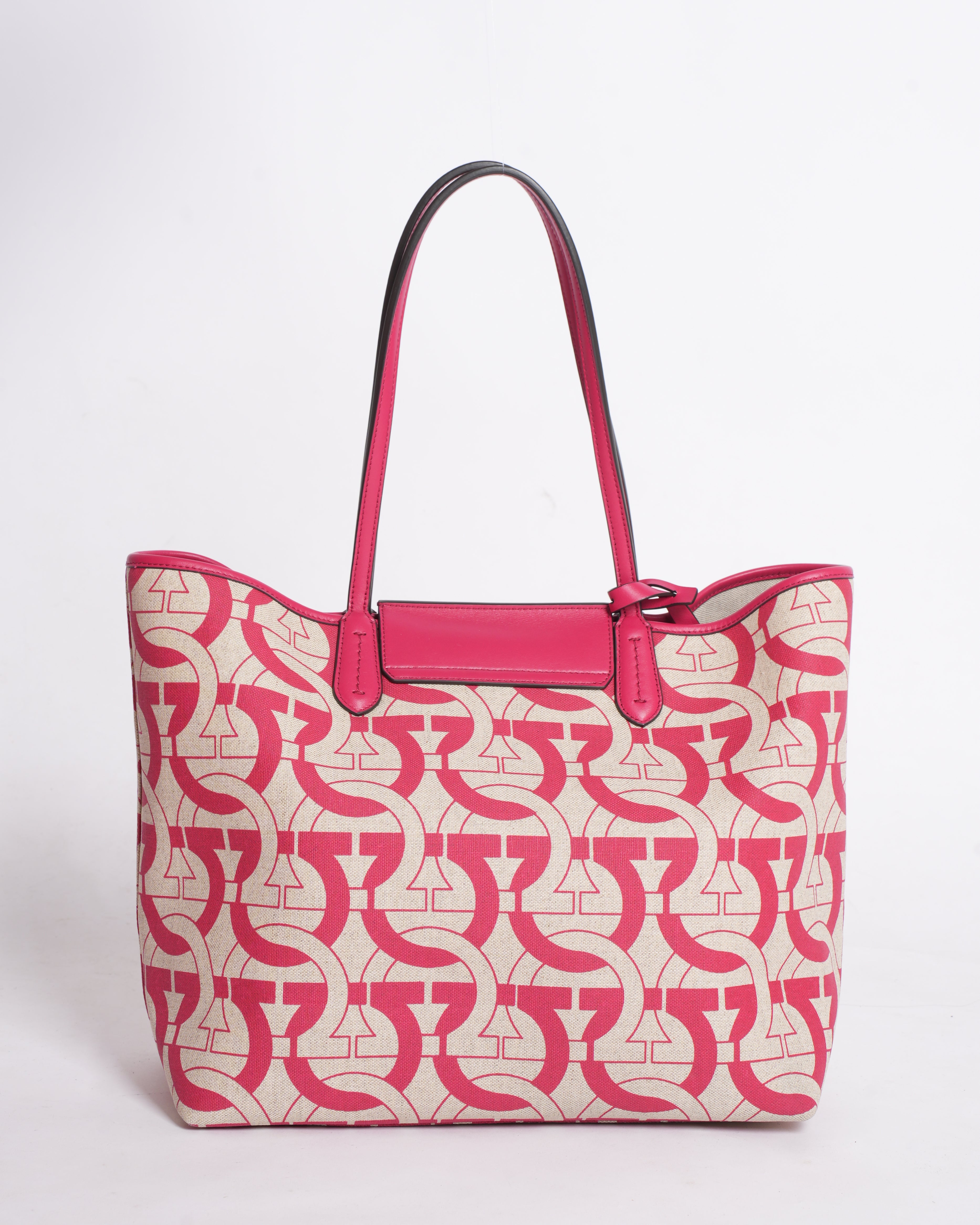 Salvatore Ferragamo Gancini Canvas & Leather Tote