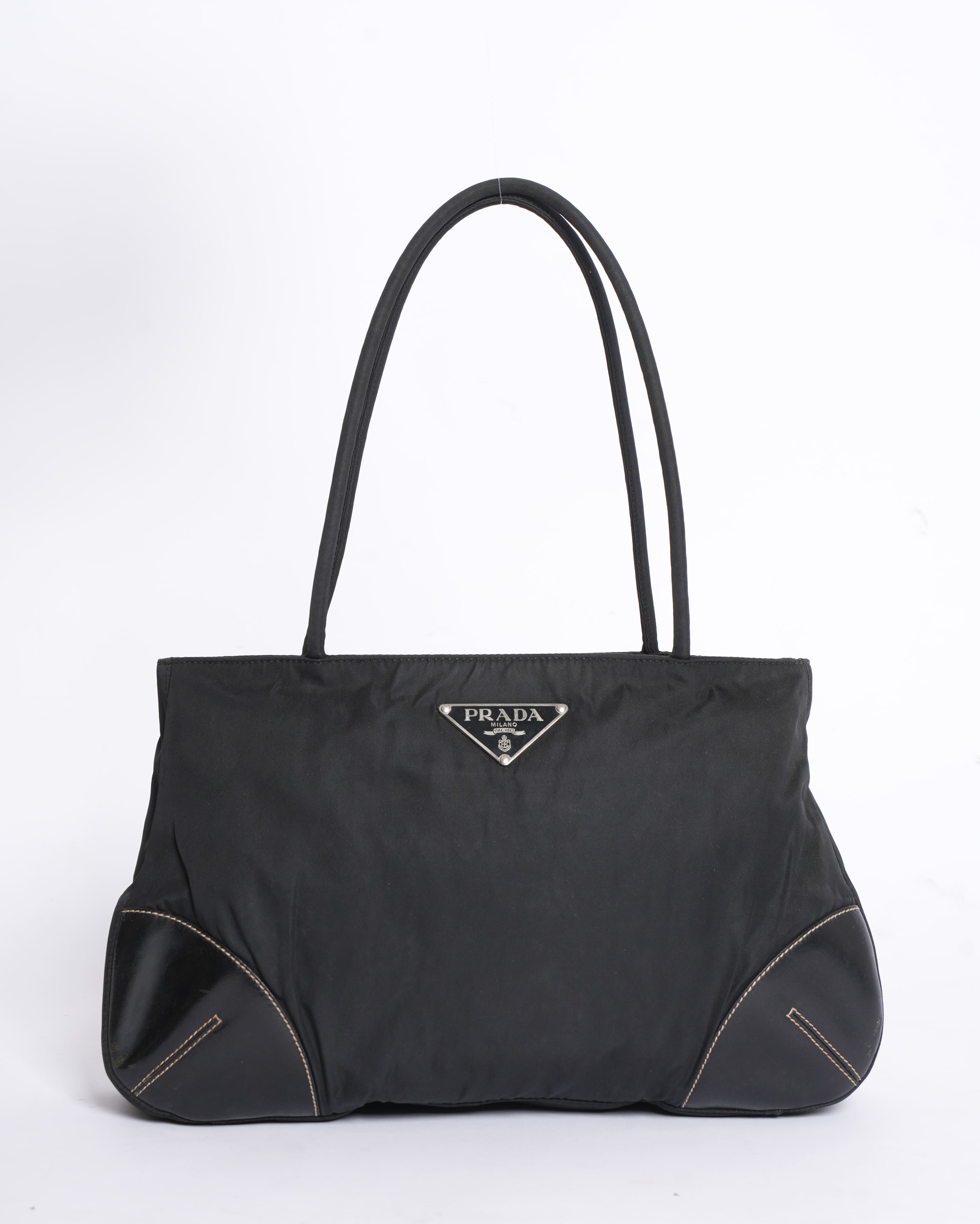 Prada Nylon Shoulder Bag In Black