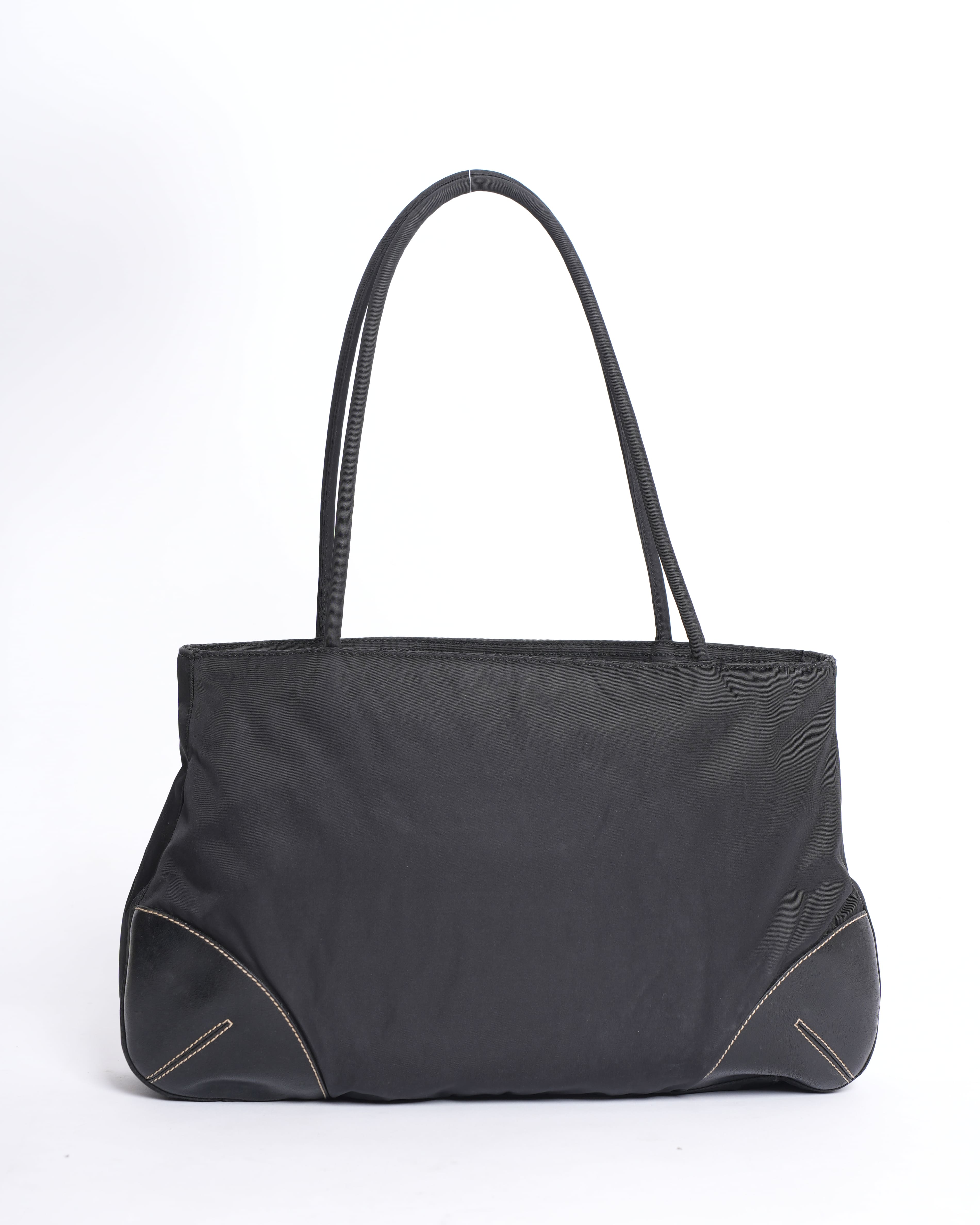 Prada Nylon Shoulder Bag In Black